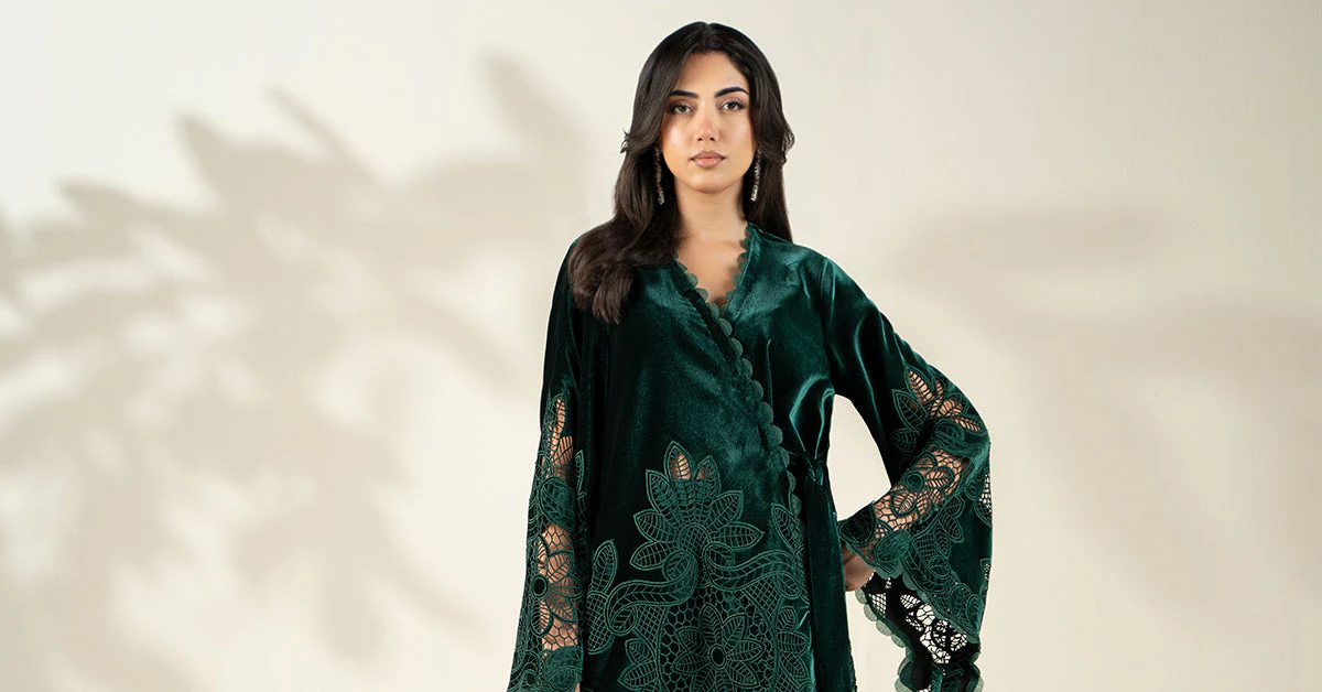 Embroidered Velvet Fabric (1Pc) | LF-CH25-05 - Image 7
