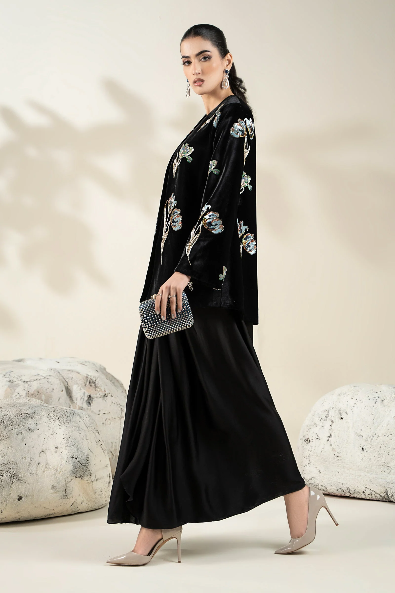 Embellished Velvet Fabric (1Pc) | LF-CH25-07 - Image 13