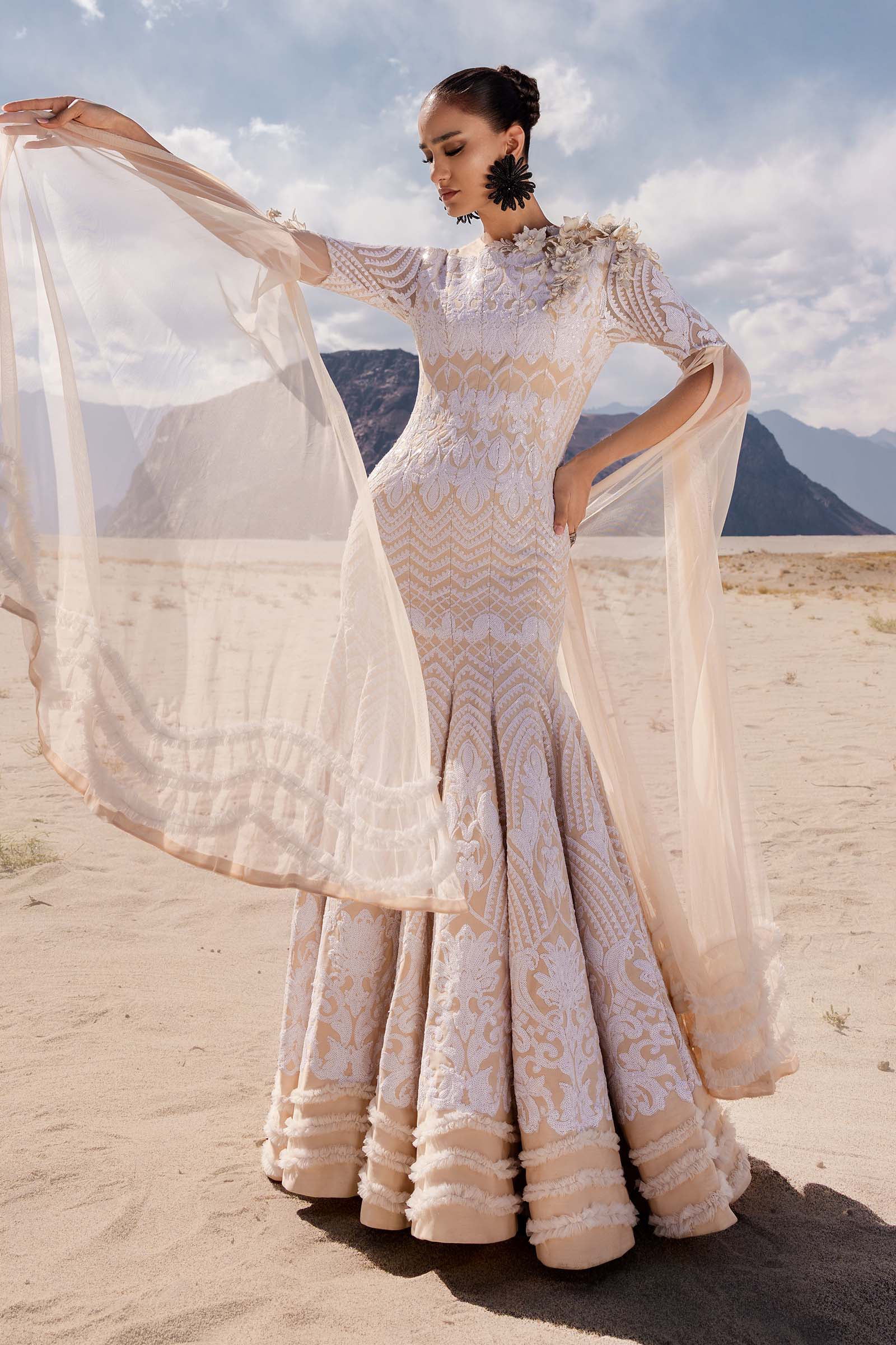 Embroidered Net Fabric (1Pc) | LF-CH25-09 - Image 4