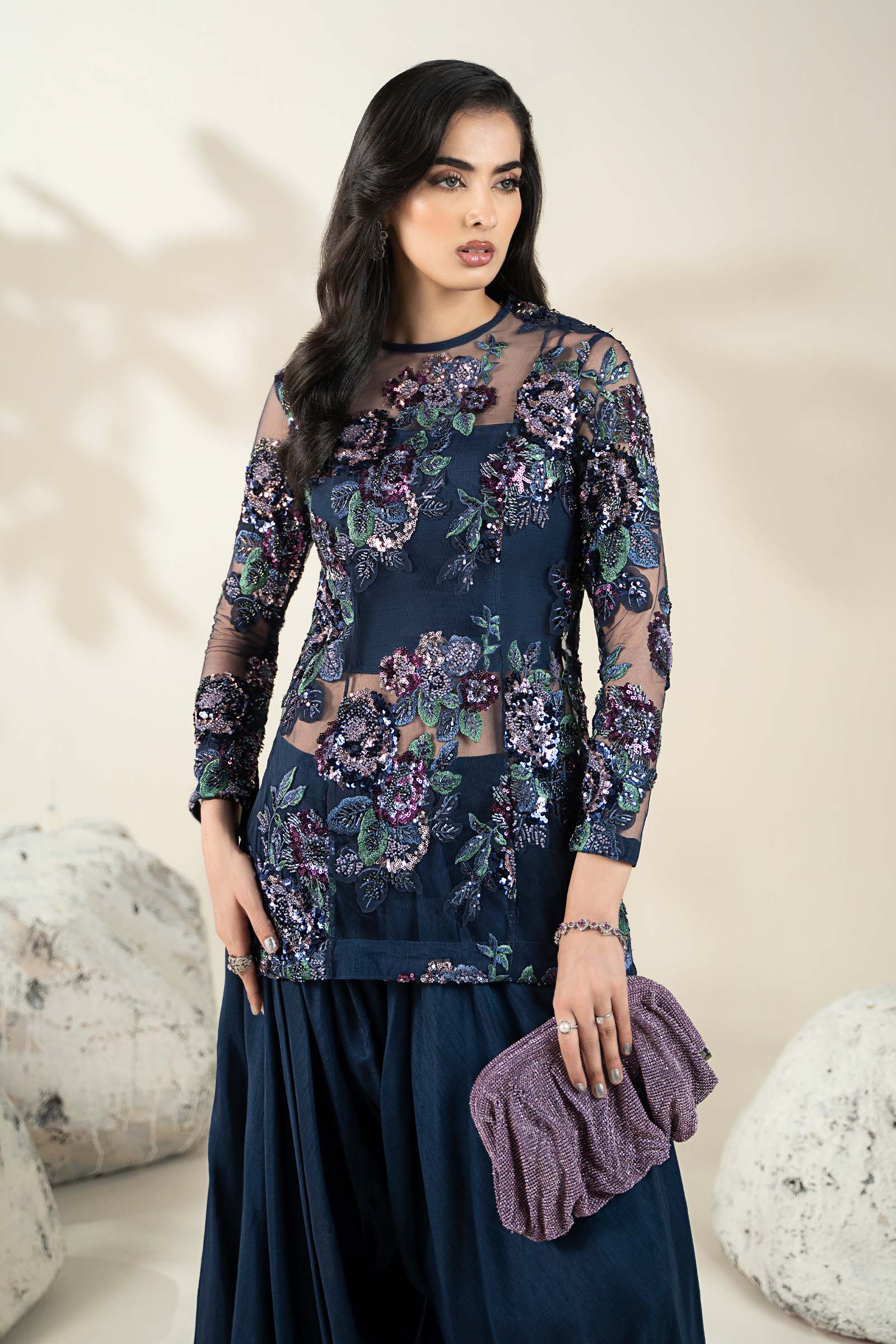 Embellished Net Fabric (1Pc) | LF-CH25-11 - Image 2