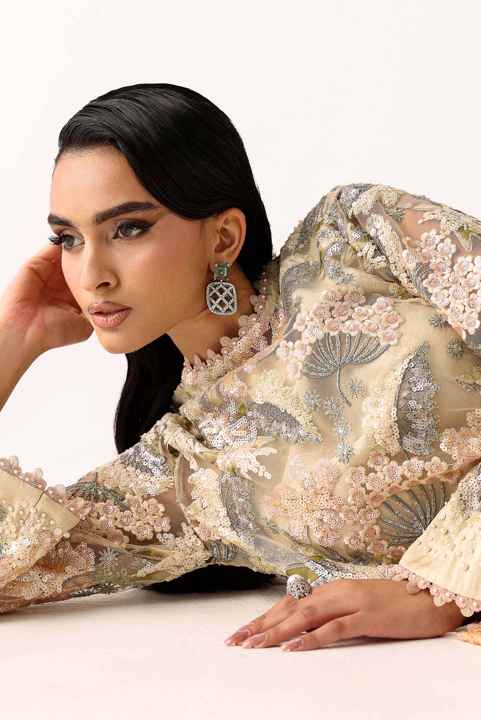Embroidered Net Fabric (1Pc) - Image 2
