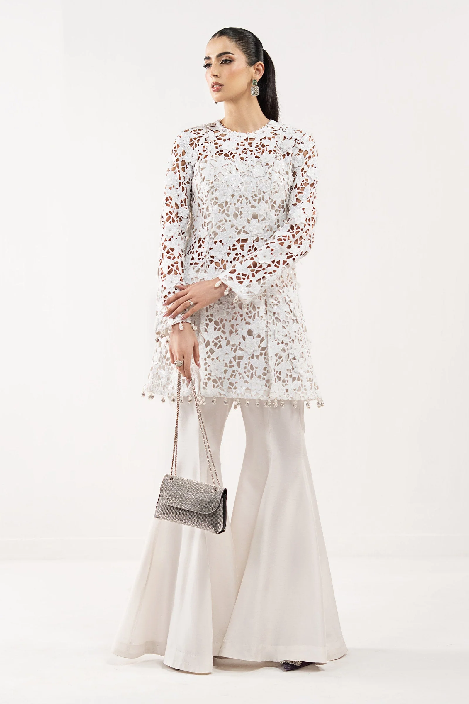 Embroidered Lace Fabric (1Pc)