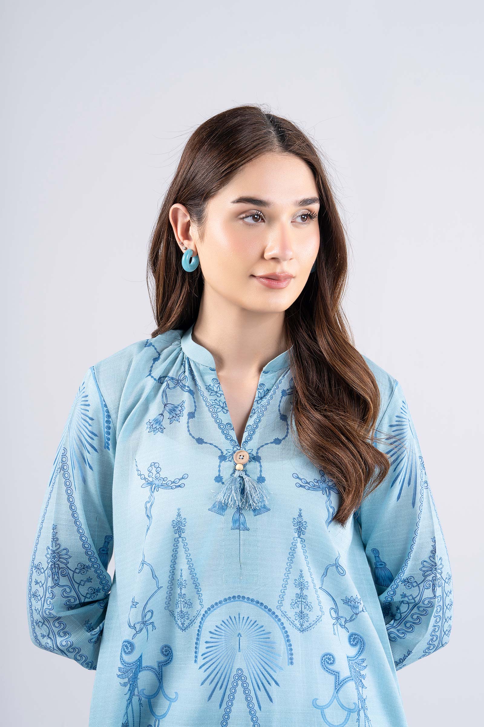 2 Pc Printed Slub Lawn Suit - Image 3