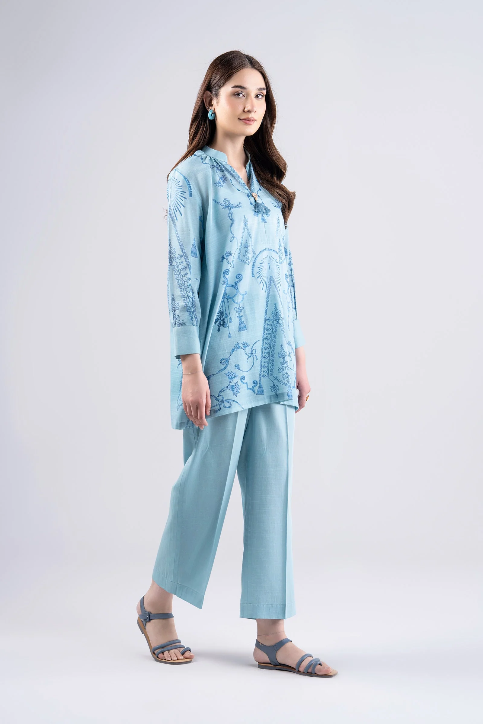 2 Pc Printed Slub Lawn Suit - Image 5