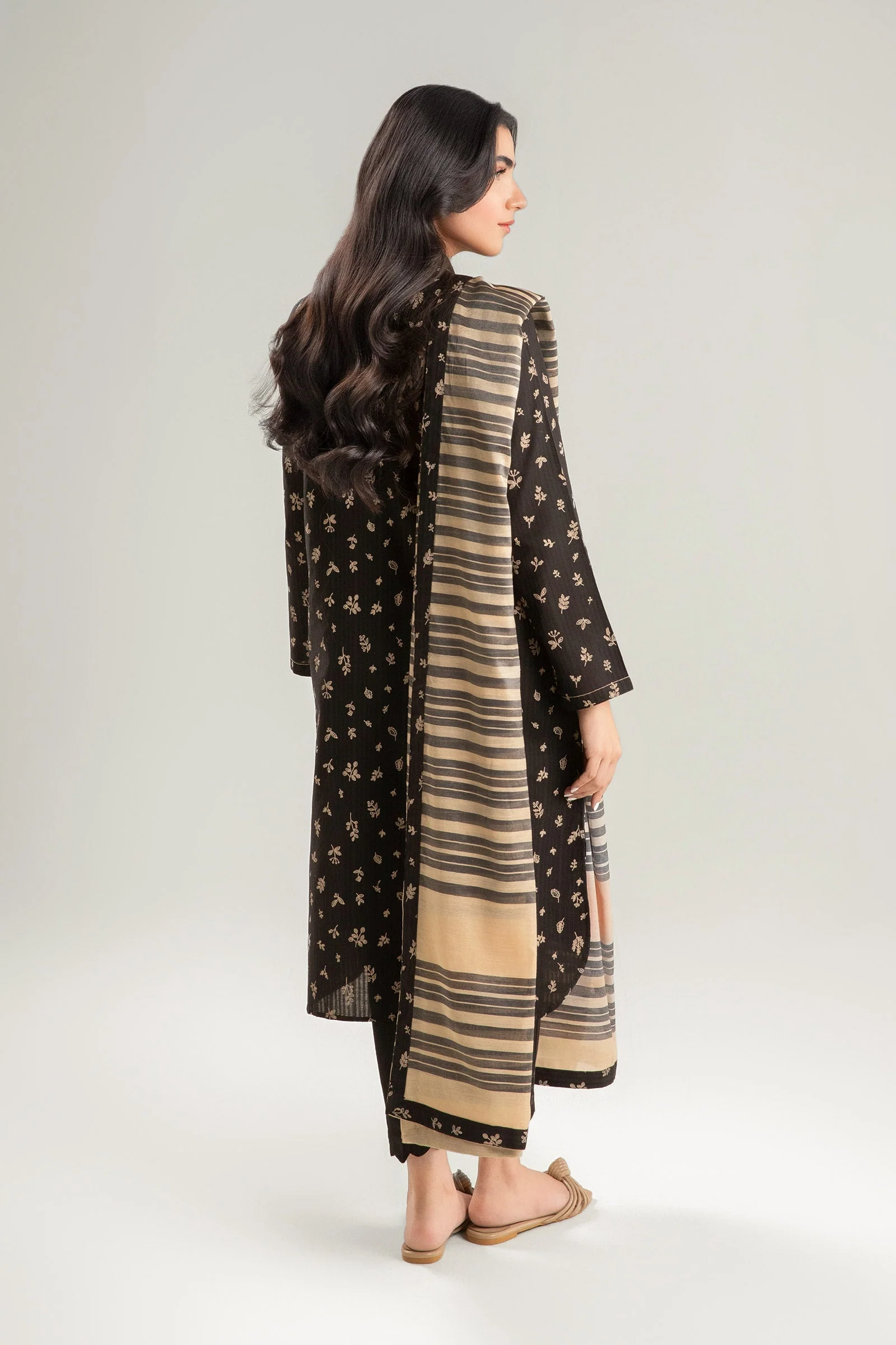 2 Pc Printed Textured Cotton Suit - Image 5