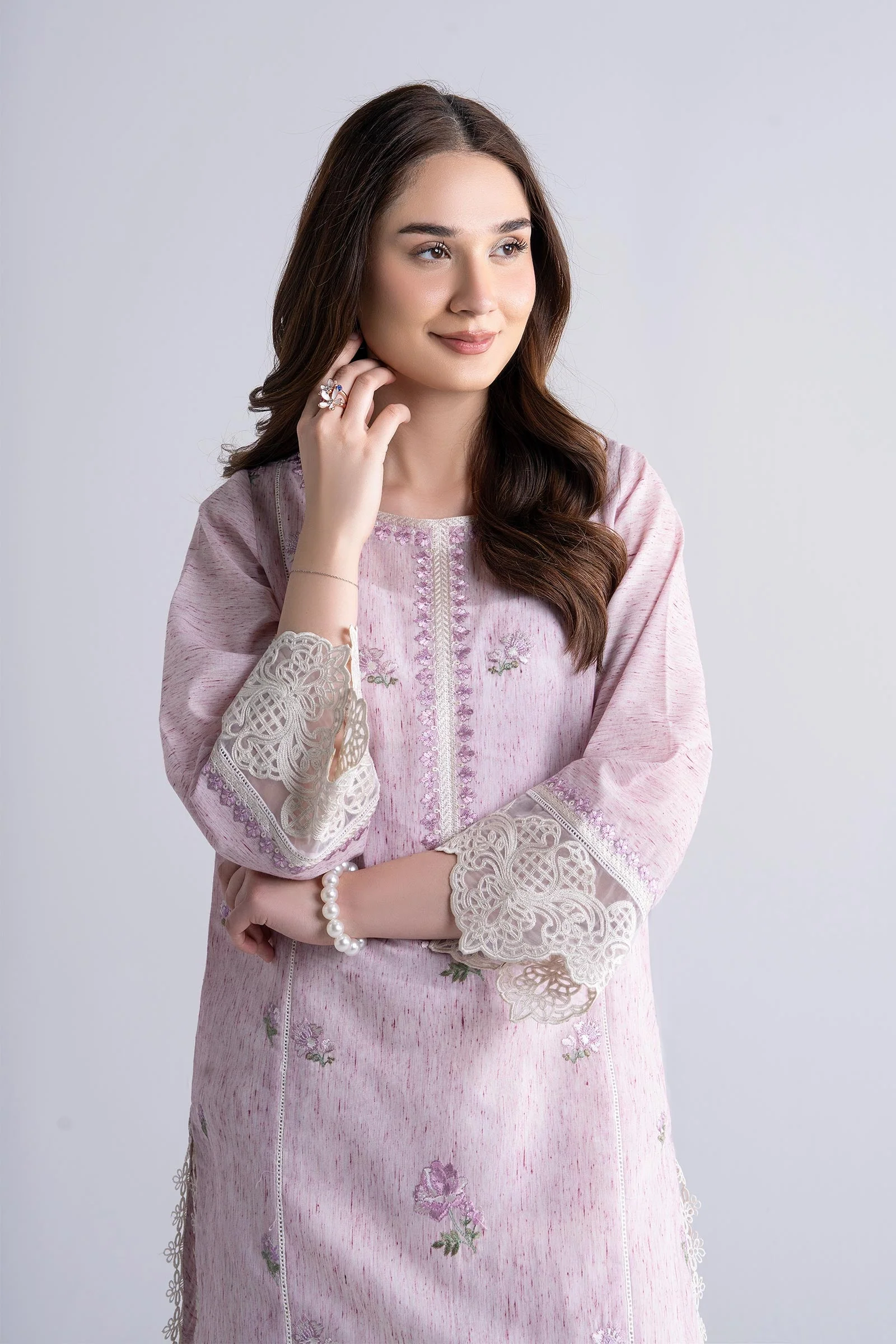 2 Pc Embroidered Tonal Neps Suit - Image 2