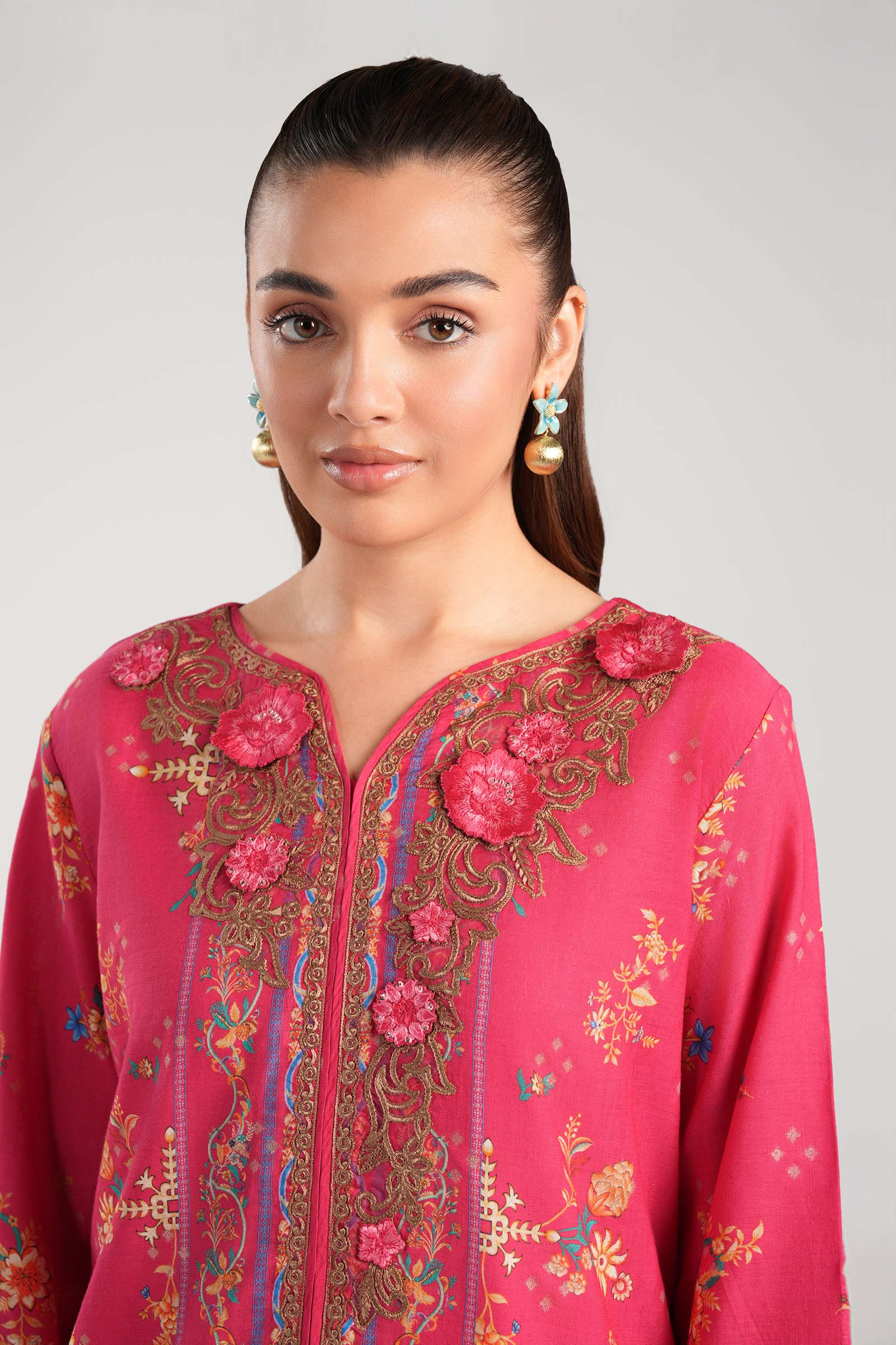 2 Pc Embroidered Lurex Mukaish Suit - Image 2