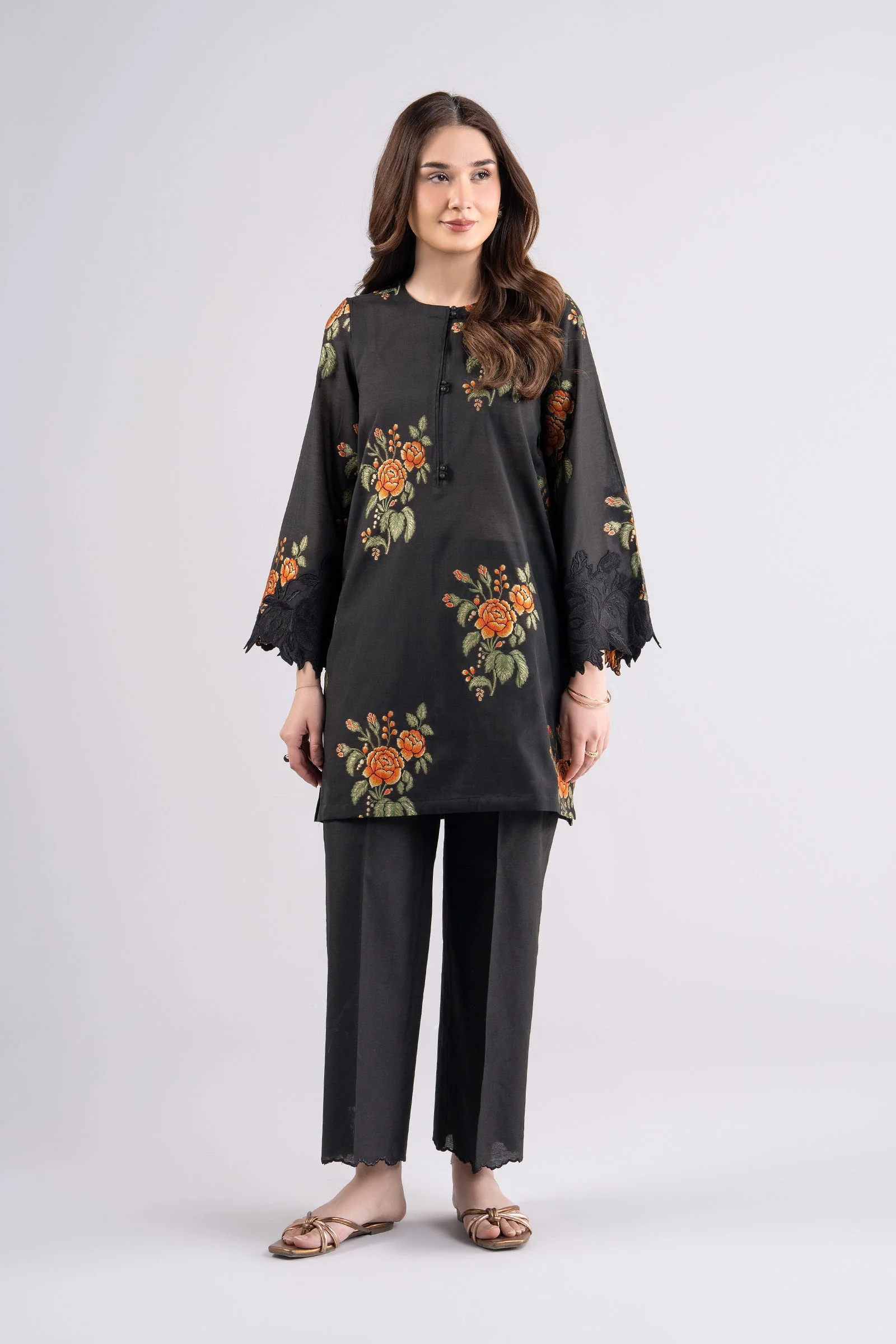 2 Pc Embroidered Jacquard Suit