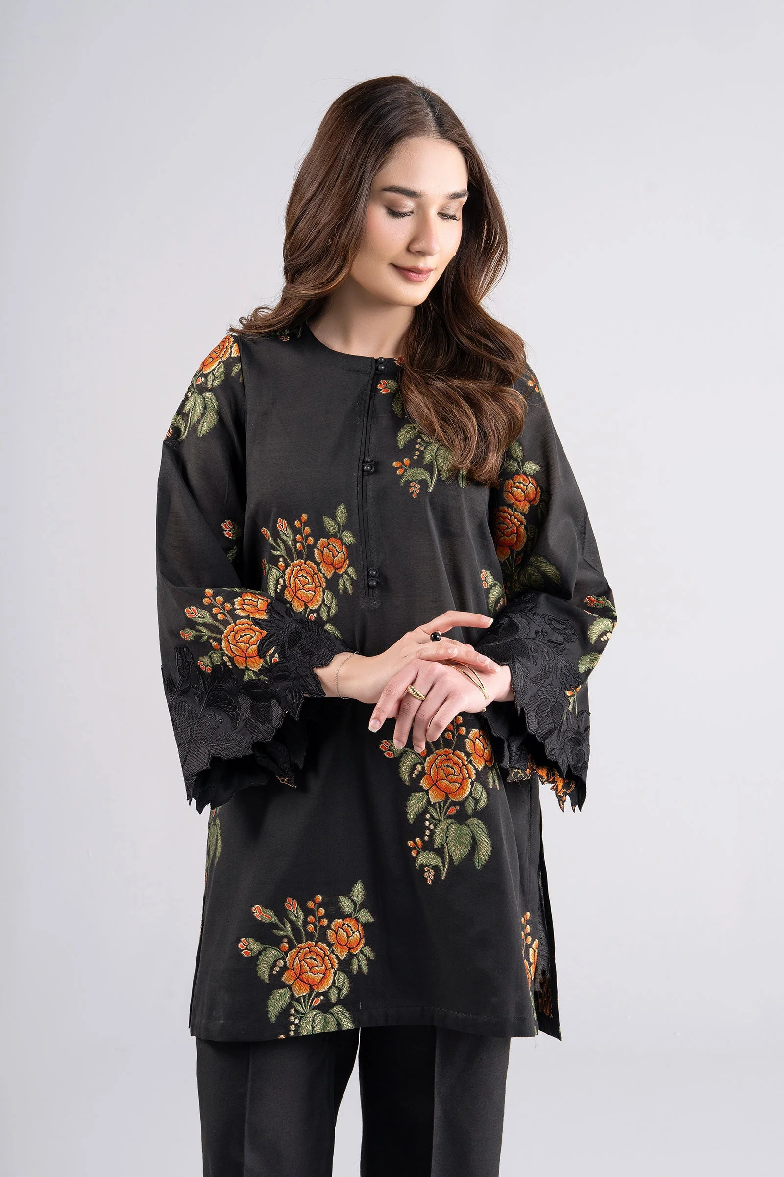 2 Pc Embroidered Jacquard Suit - Image 2