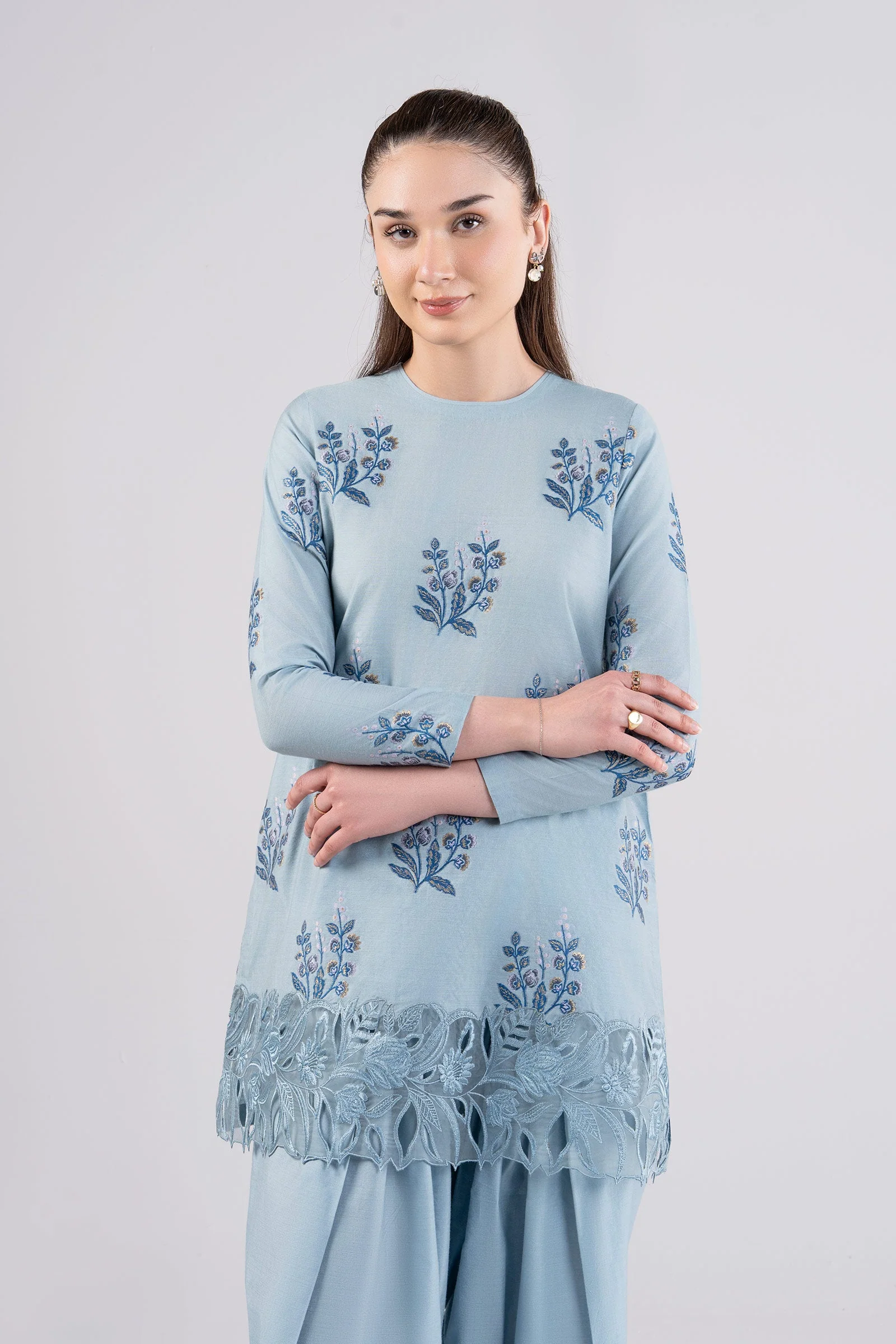 2 Pc Embroidered Jacquard Suit - Image 2