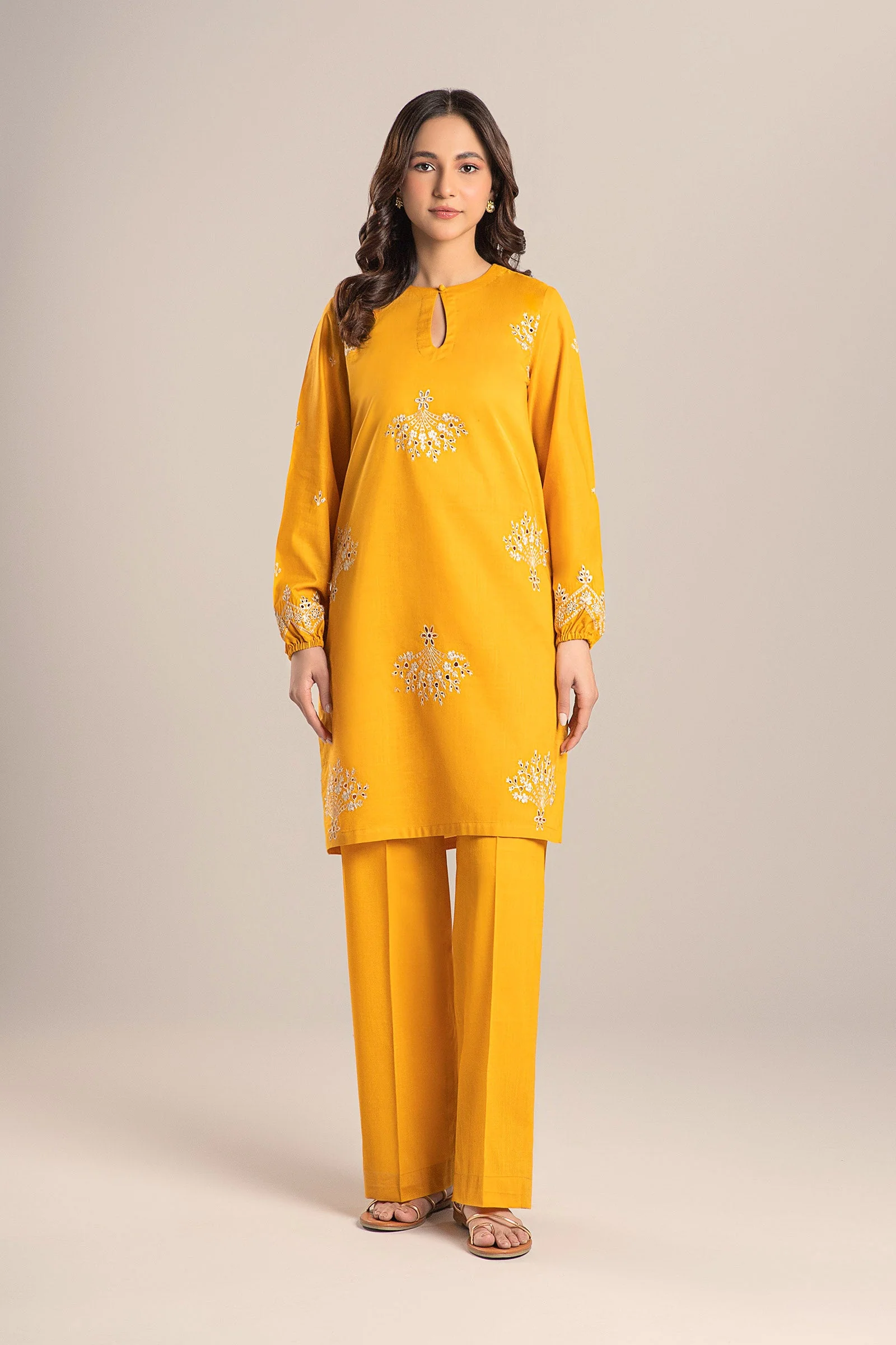2 Pc Embroidered Crosshatch Lawn Suit
