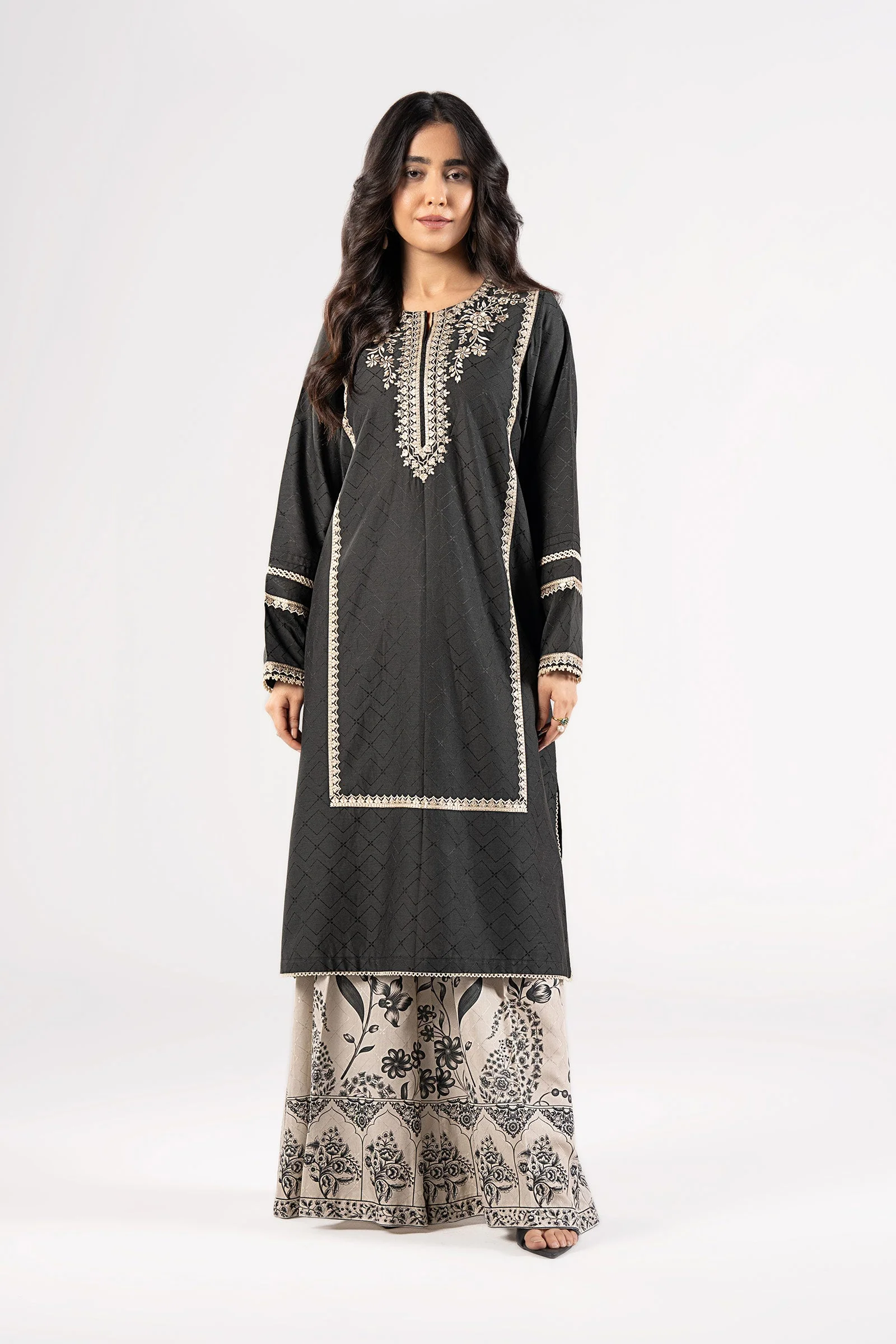 2 Pc Embroidered Viscose Suit