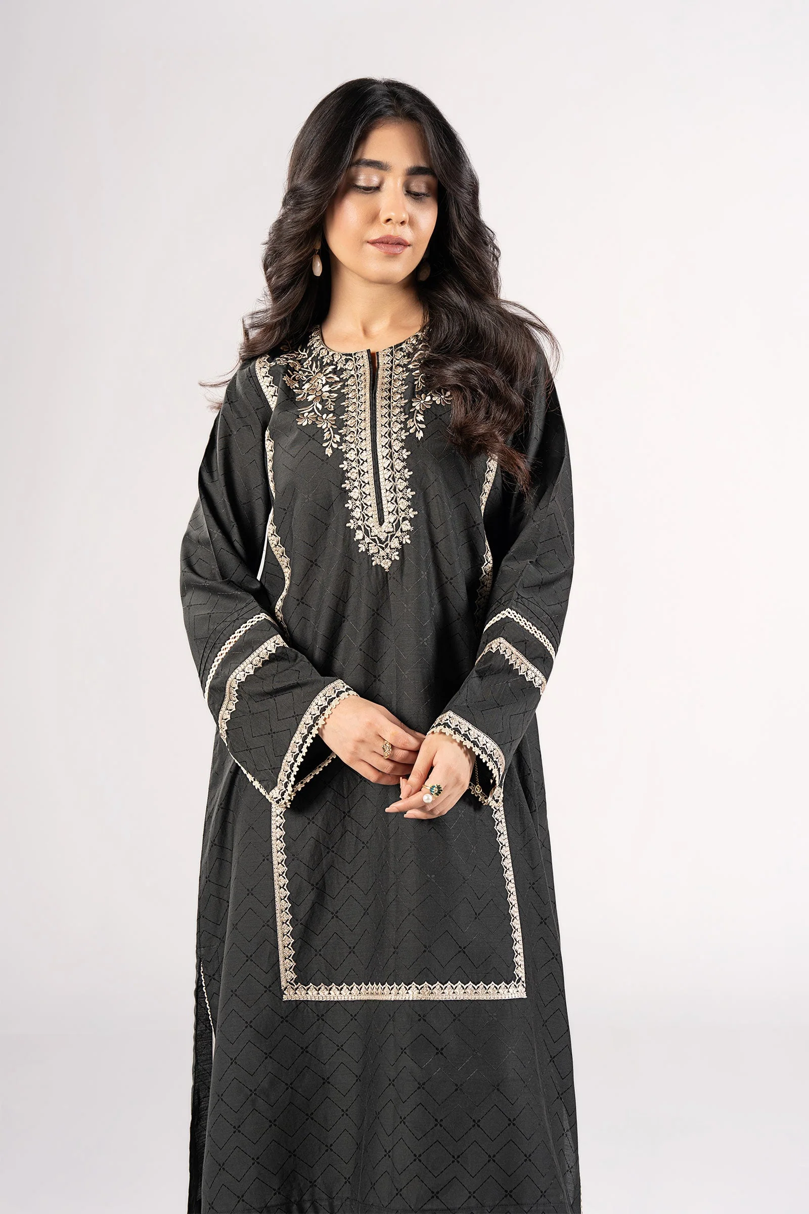 2 Pc Embroidered Viscose Suit - Image 2