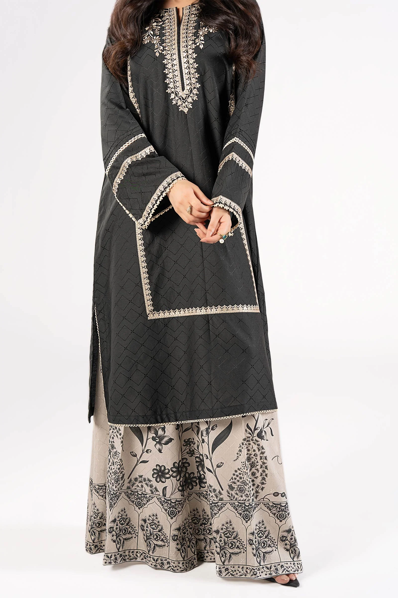 2 Pc Embroidered Viscose Suit - Image 4