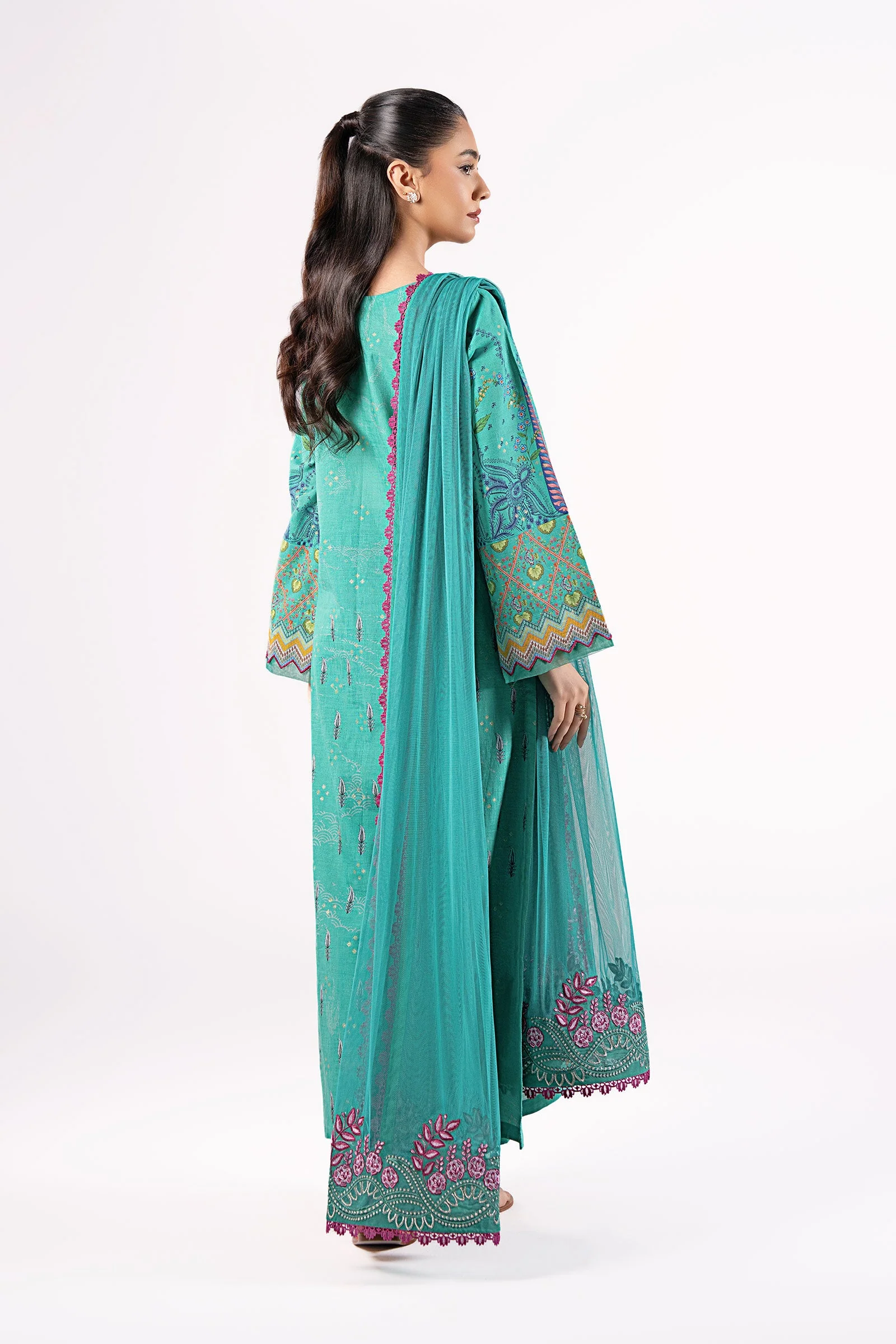 2 Pc Embroidered Lurex Mukaish Suit - Image 6