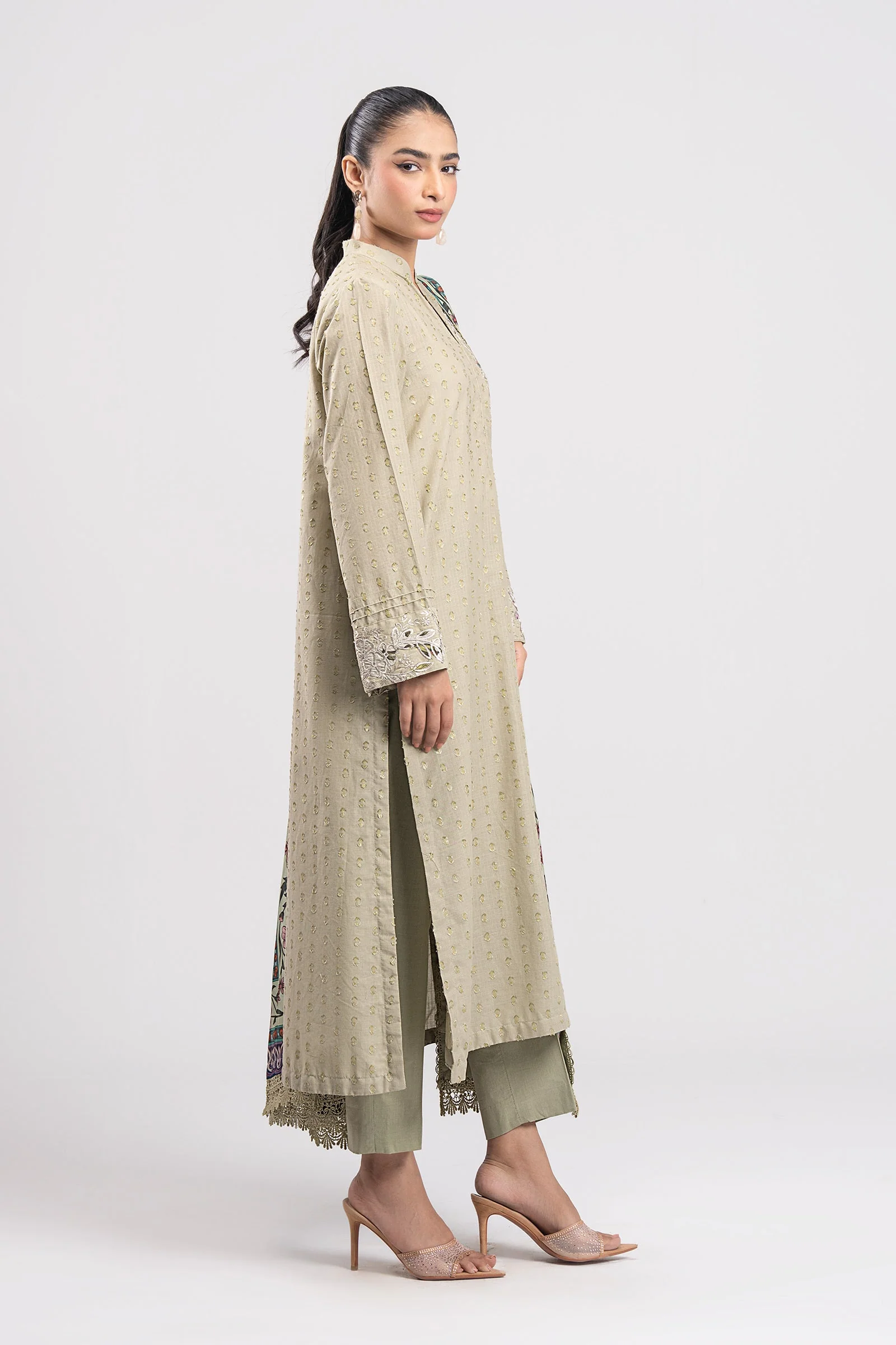 2 Pc Embroidered Lurex Suit - Image 5