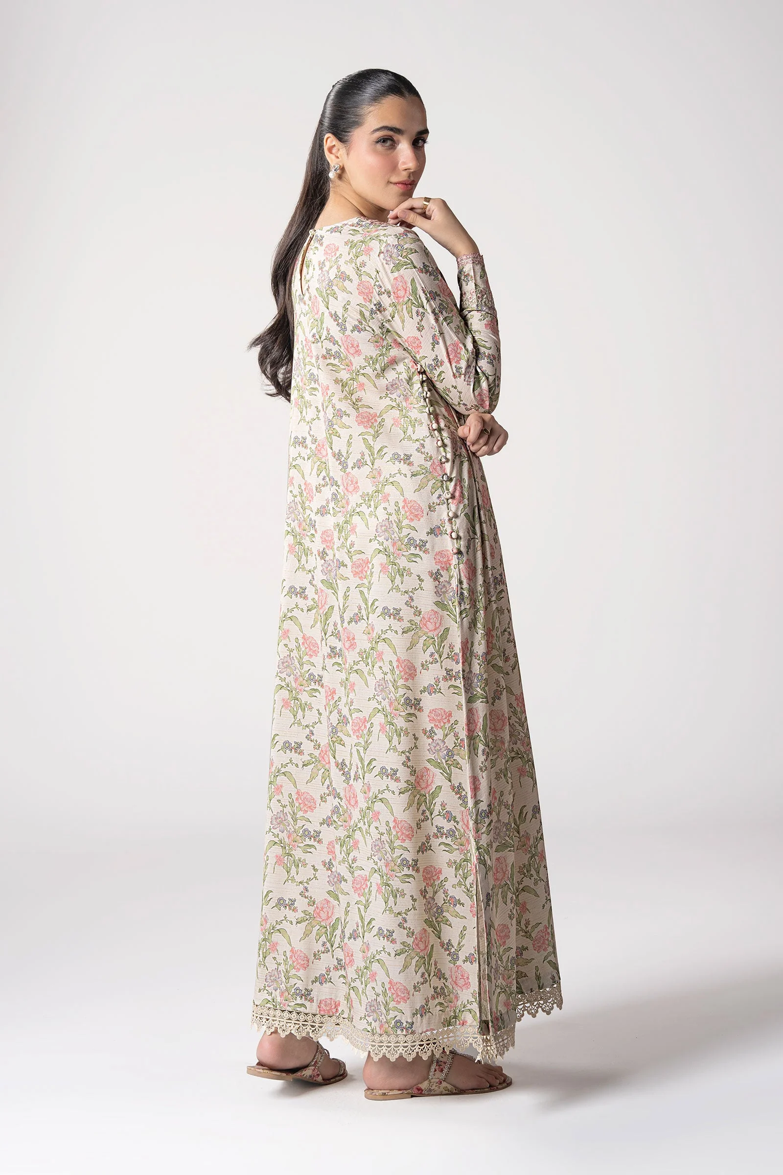 2 Pc Embroidered Zari Stripes Suit - Image 5