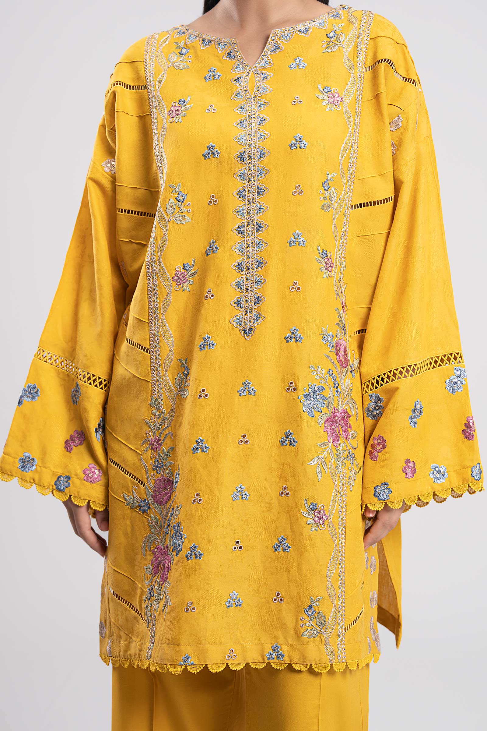 3 Pc Printed Silk Suit - Image 3