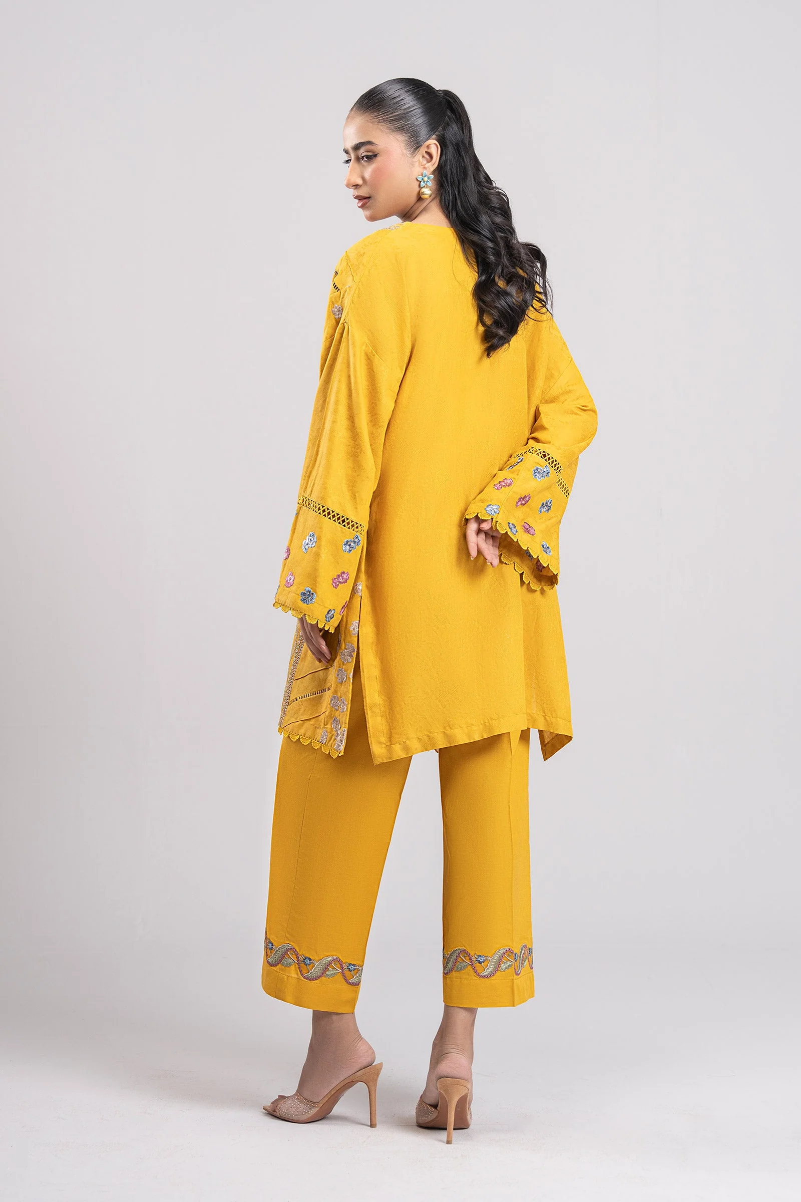 3 Pc Printed Silk Suit - Image 5