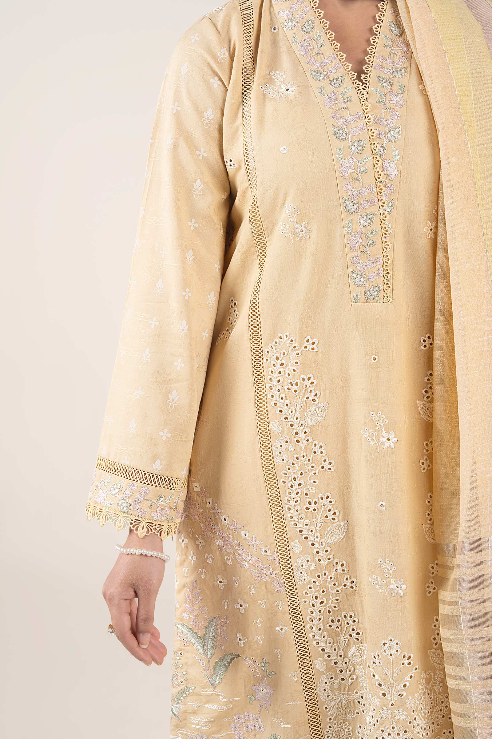 3 Pc Embroidered Dobby Suit - Image 4