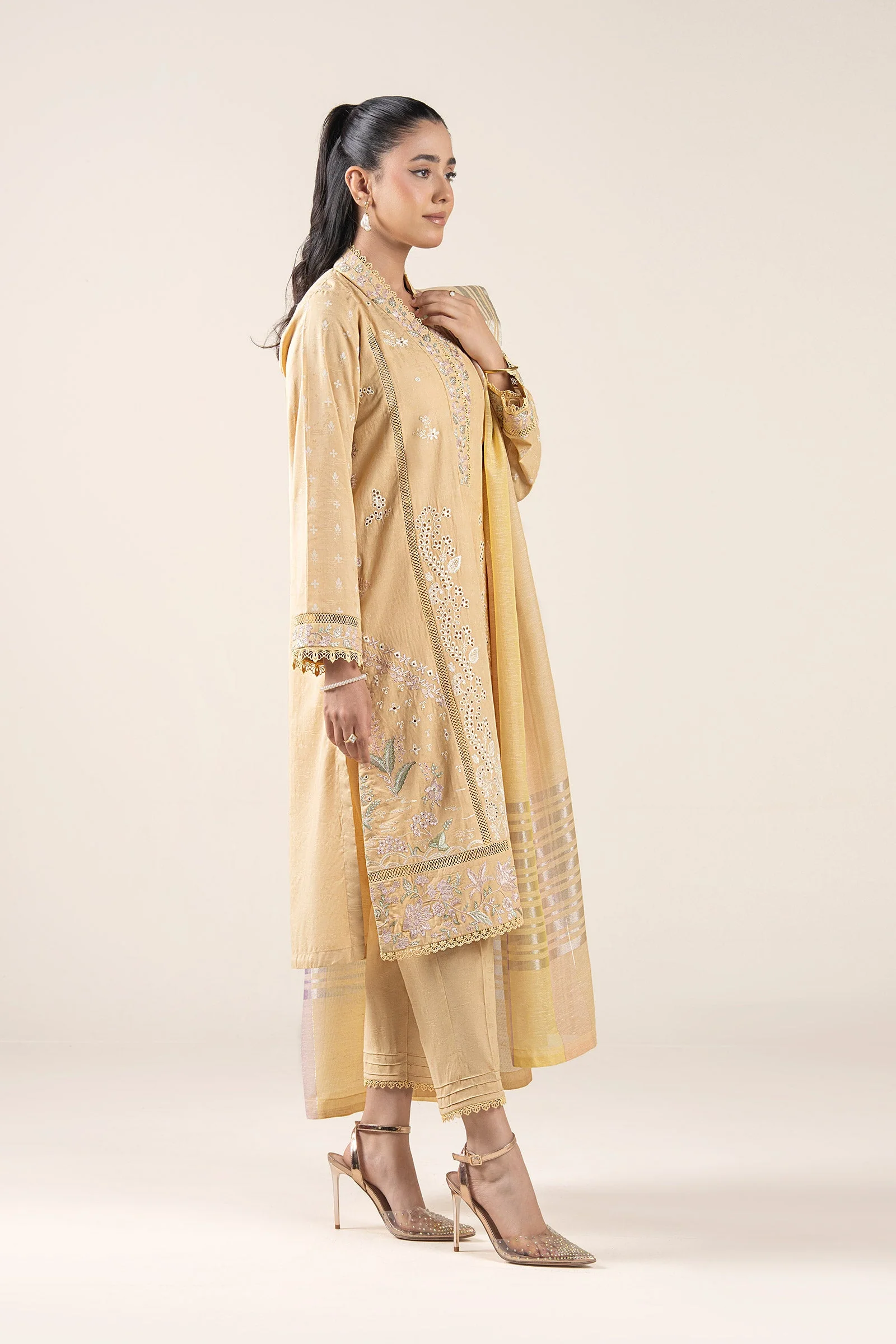 3 Pc Embroidered Dobby Suit - Image 5
