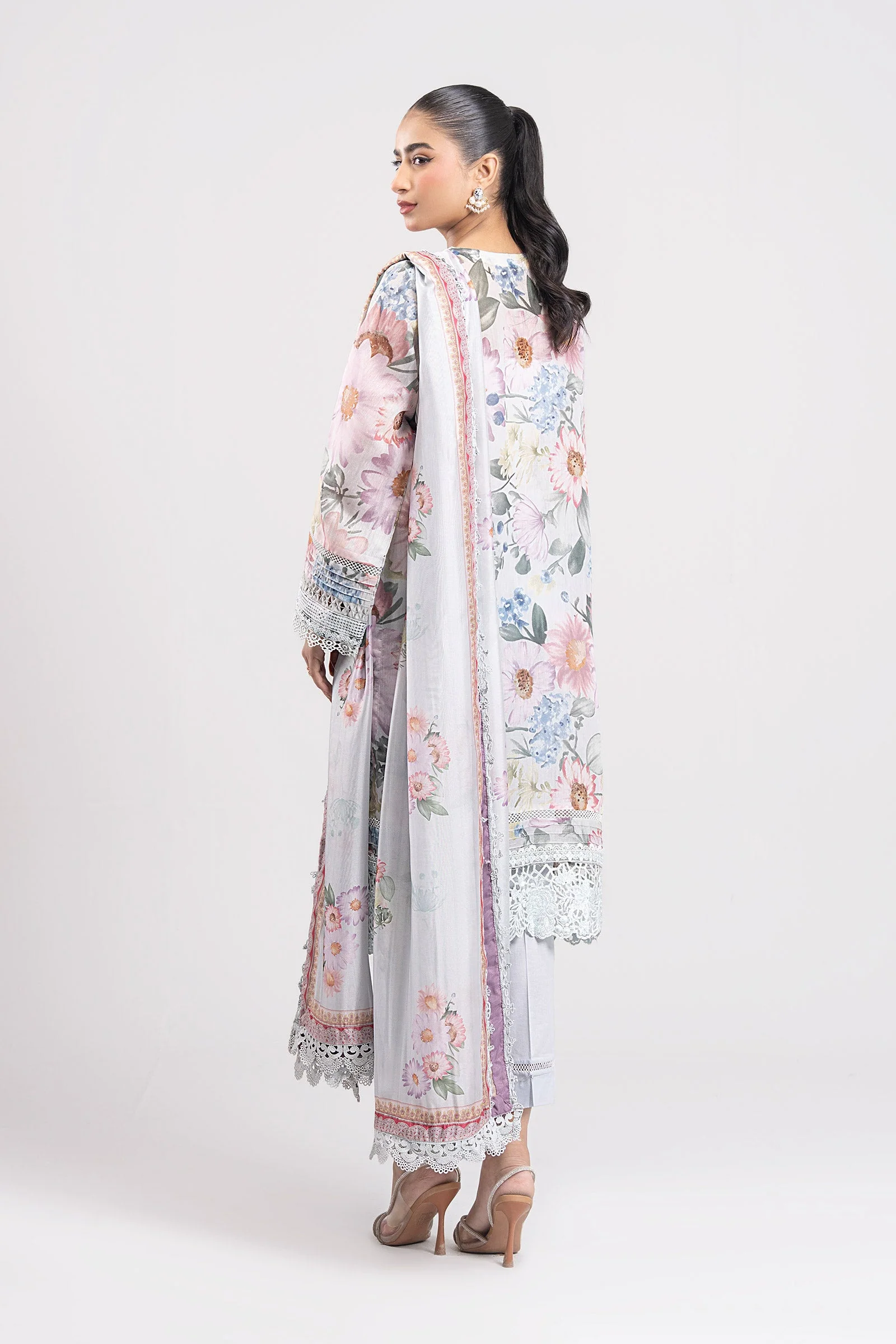 3 Pc Printed Silk Suit - Image 7