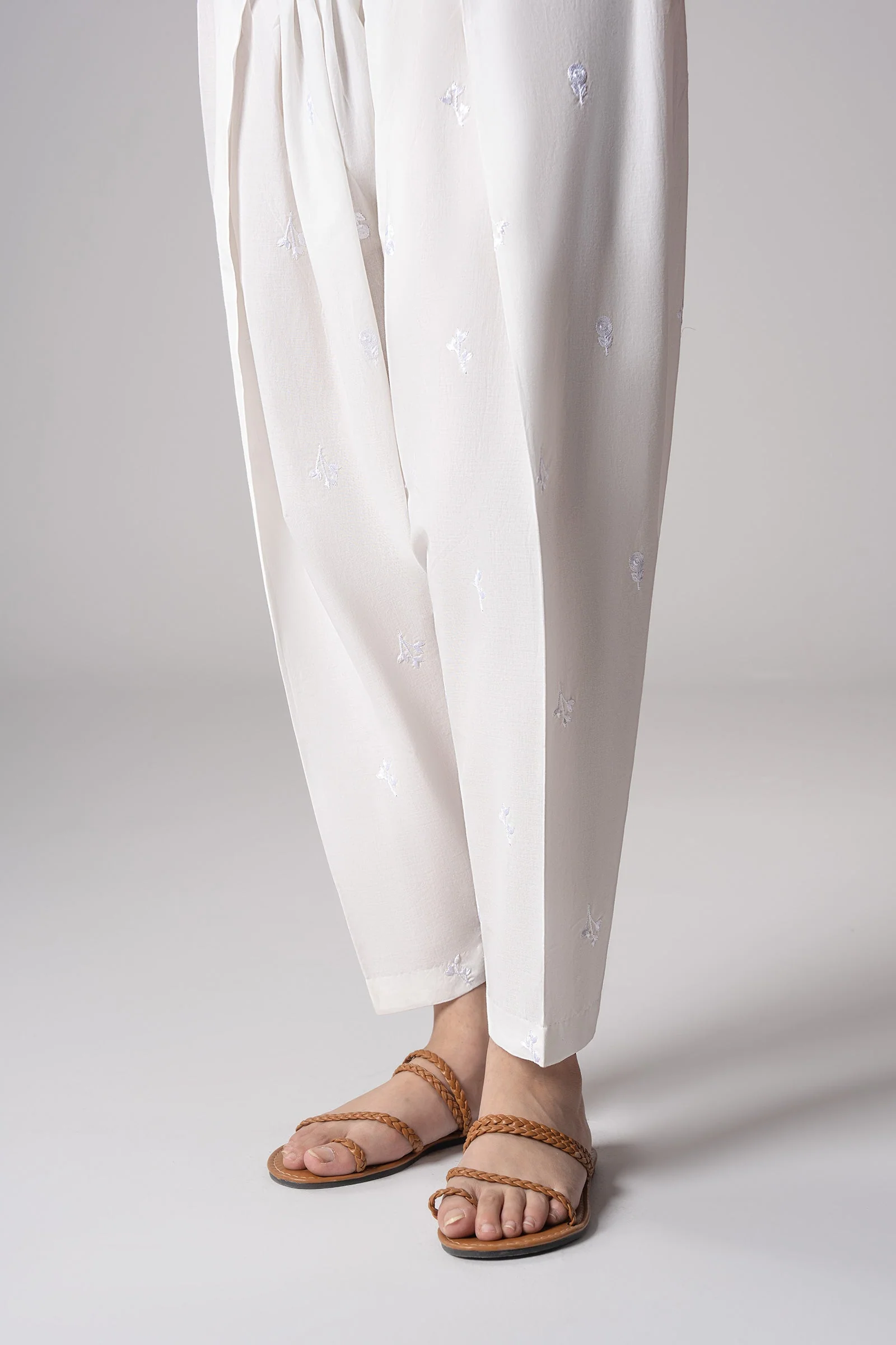 Embroidered Cambric Shalwar