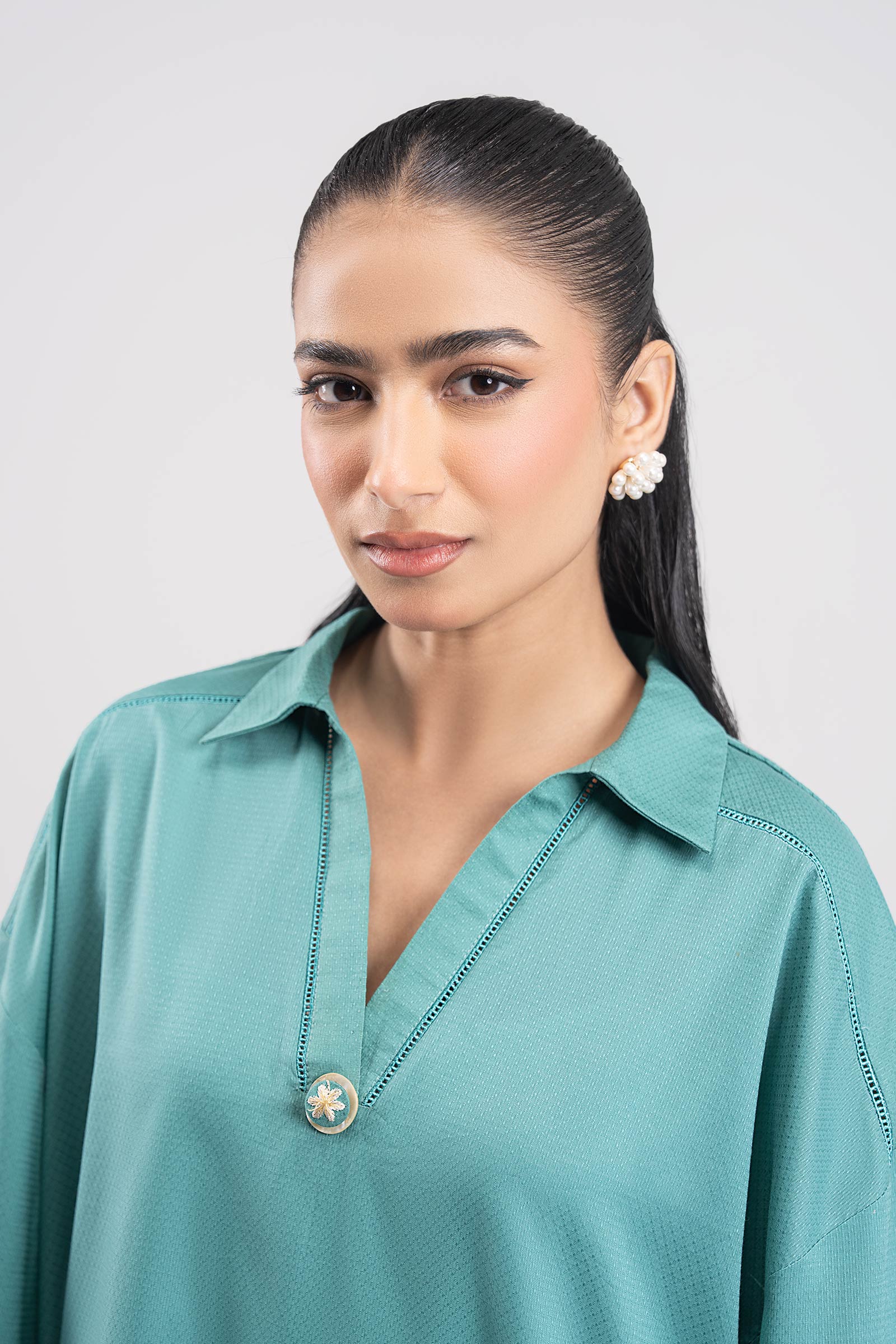 2 Pc Embroidered Dobby Viscose Suit - Image 4