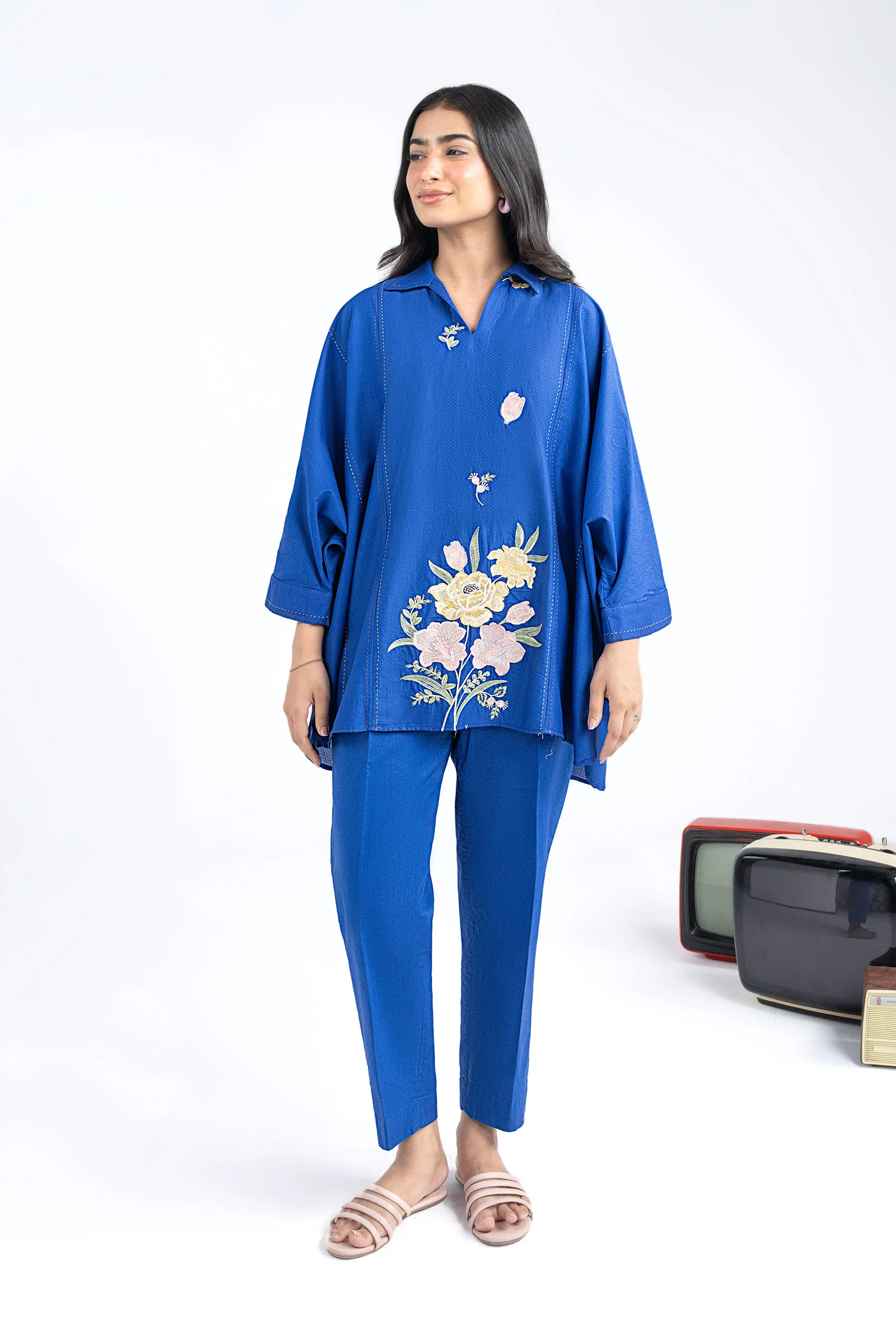 Embroidered Dobby Cotton Shirt - Image 2