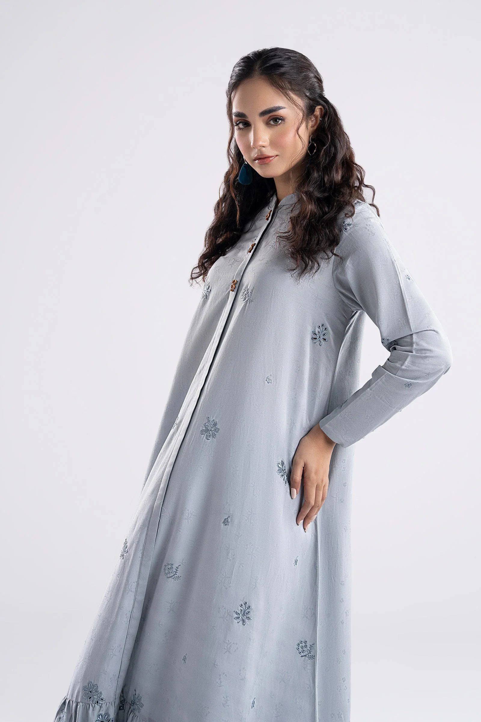 Embroidered Dobby Viscose Dress - Image 2