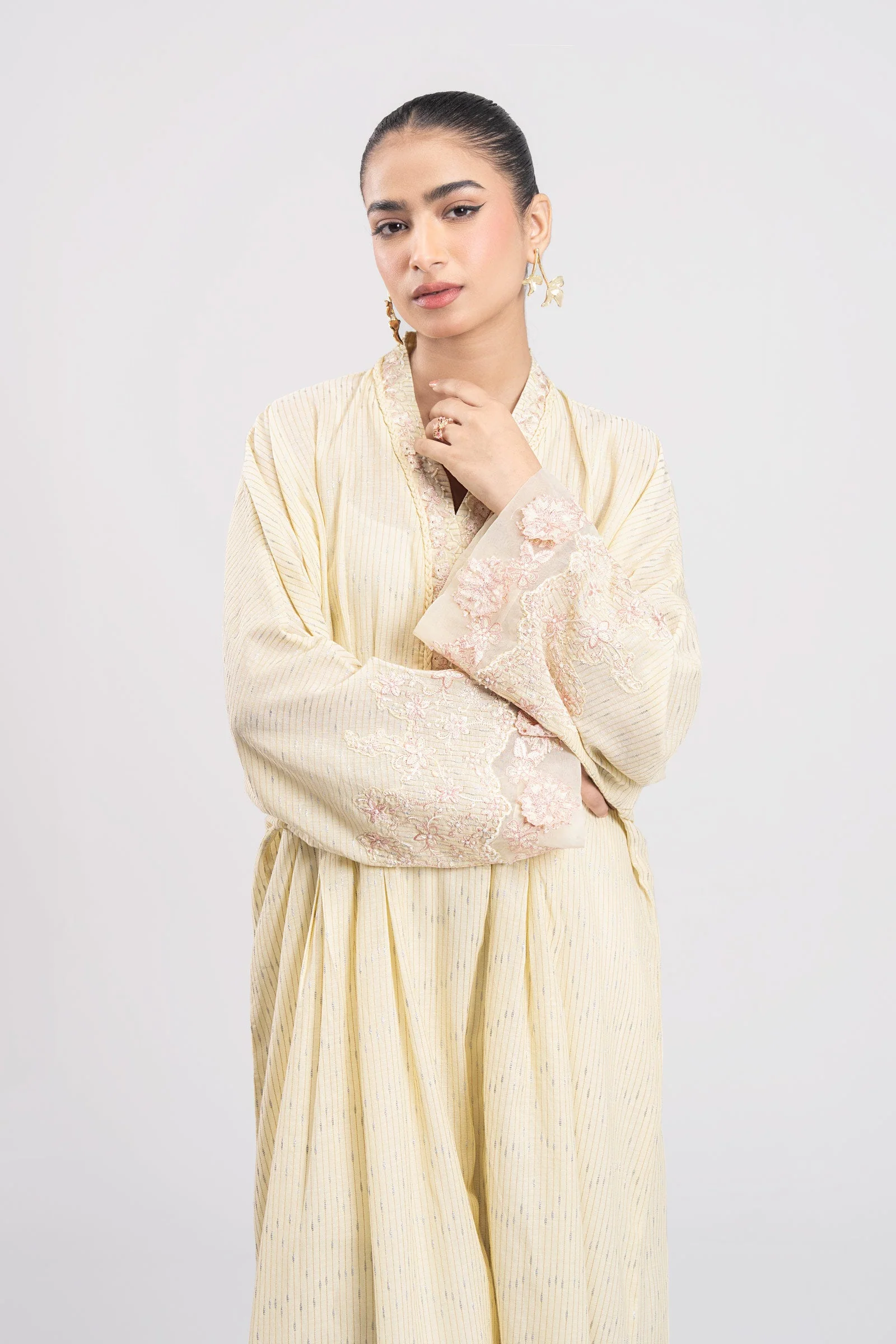 Embroidered Yarn dyed Kaftan - Image 2