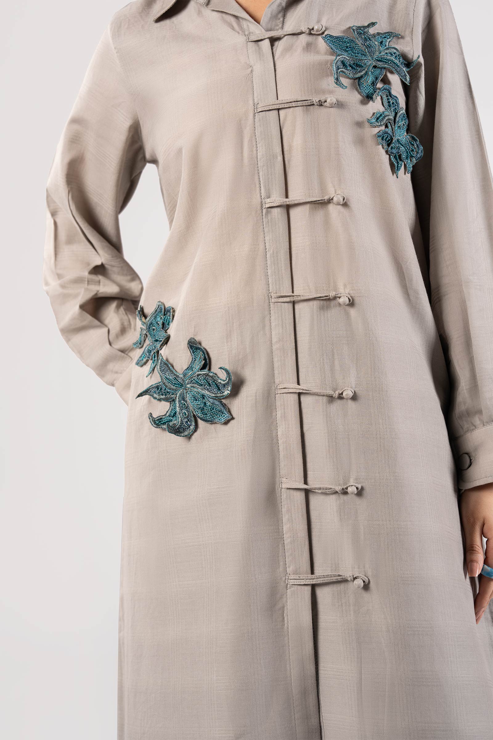 Embroidered Textured Cotton Shirt - Image 4