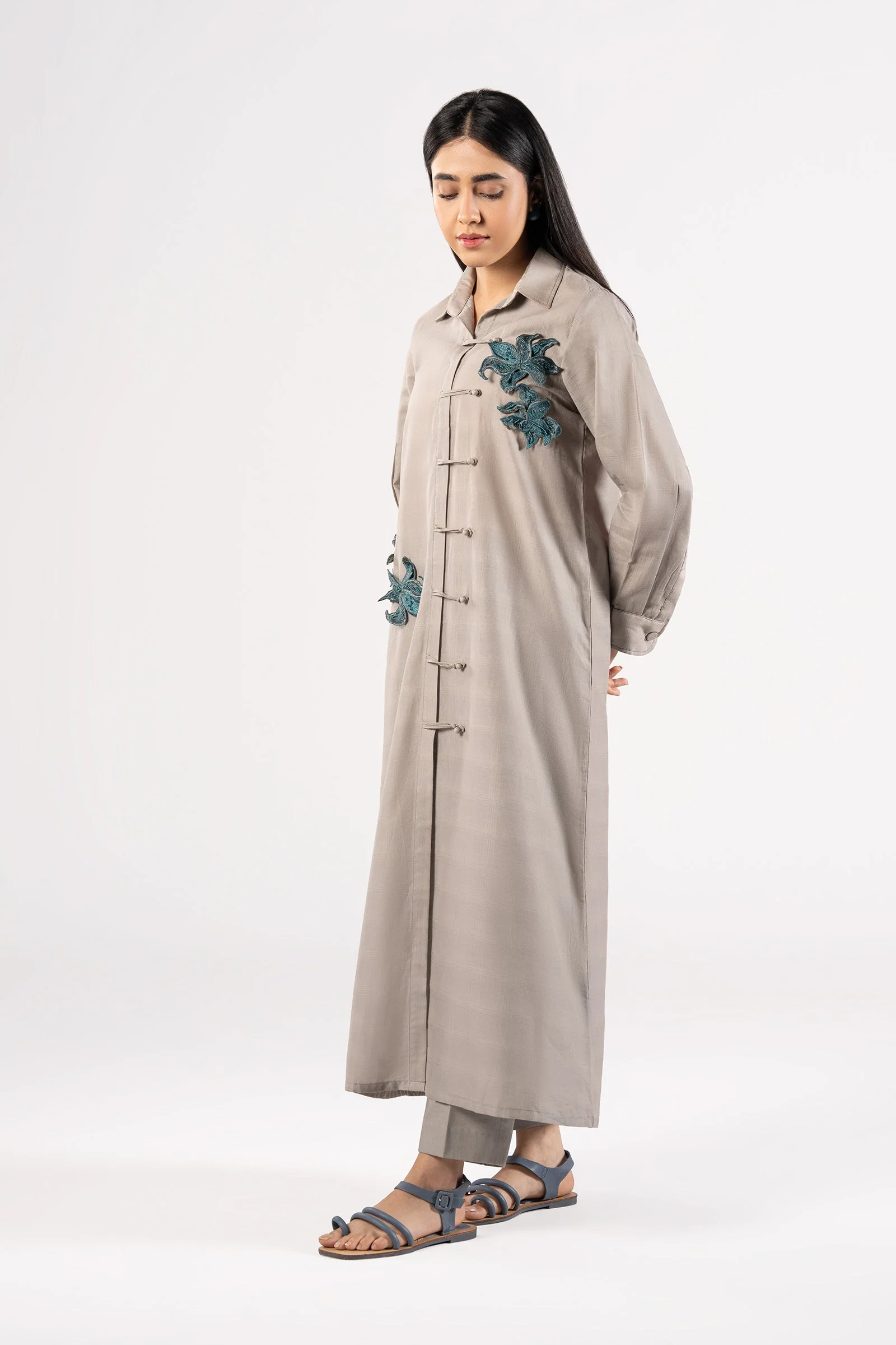 Embroidered Textured Cotton Shirt - Image 5
