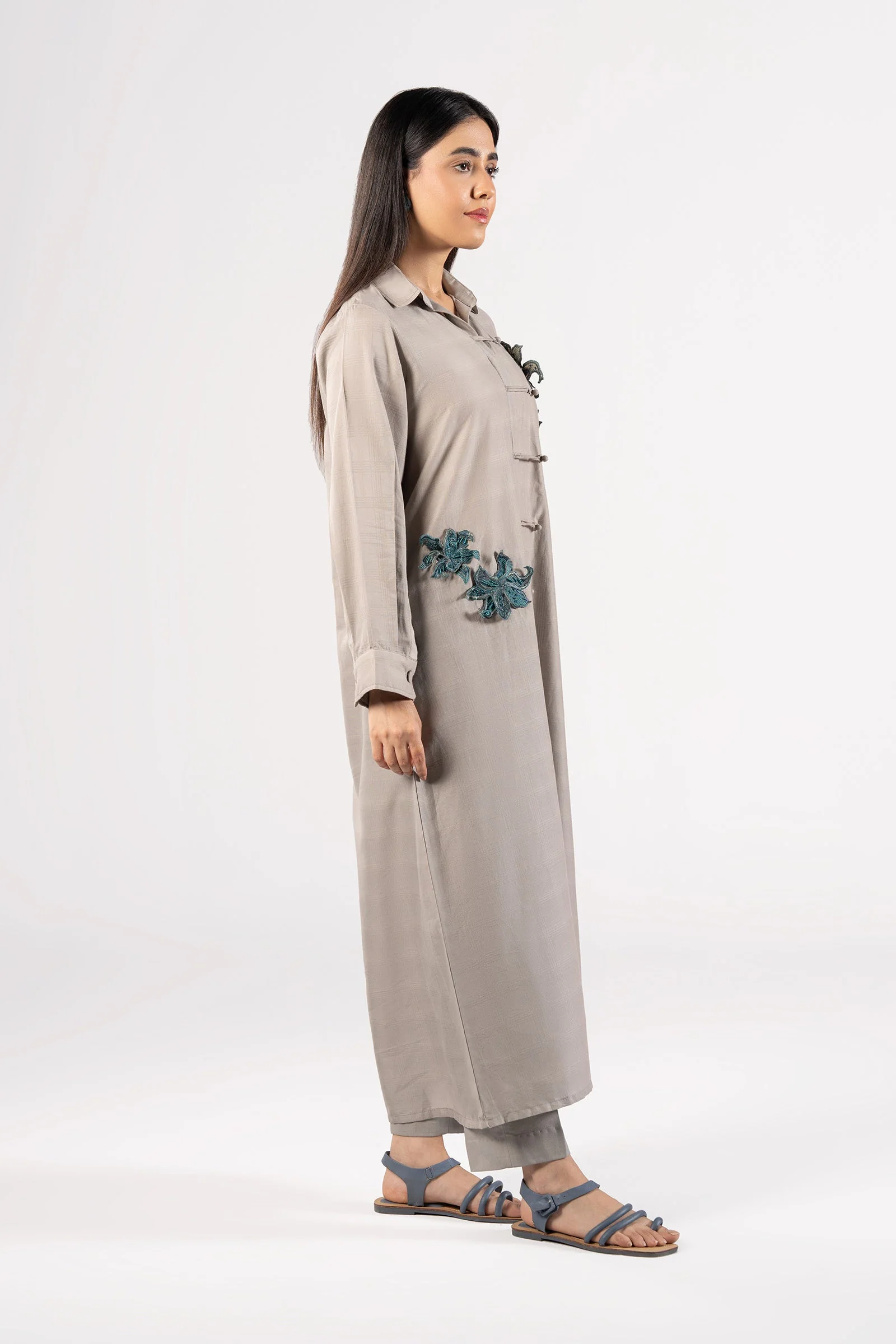 Embroidered Textured Cotton Shirt - Image 6