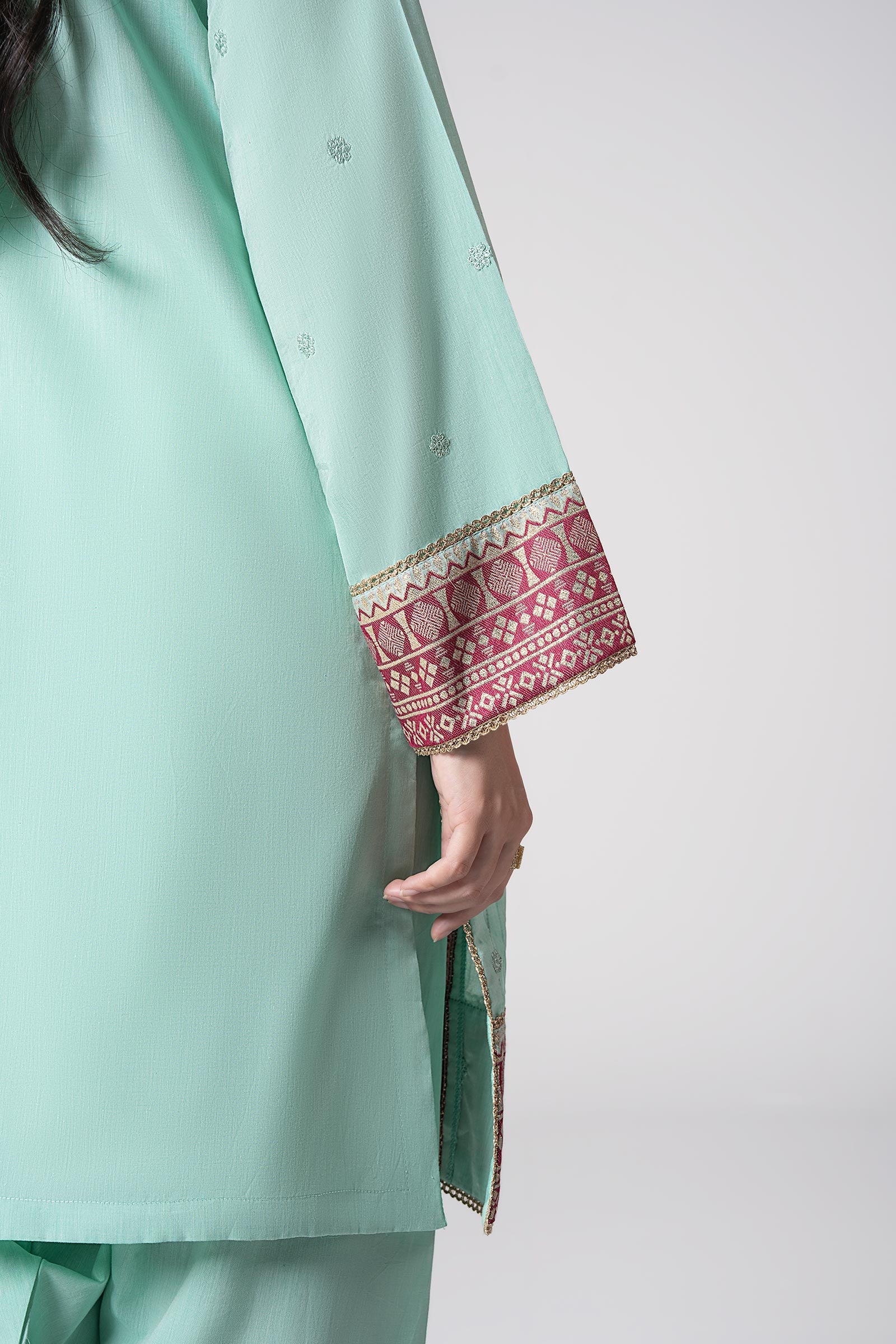 2 Pc Embroidered Two Tone Suit - Image 4