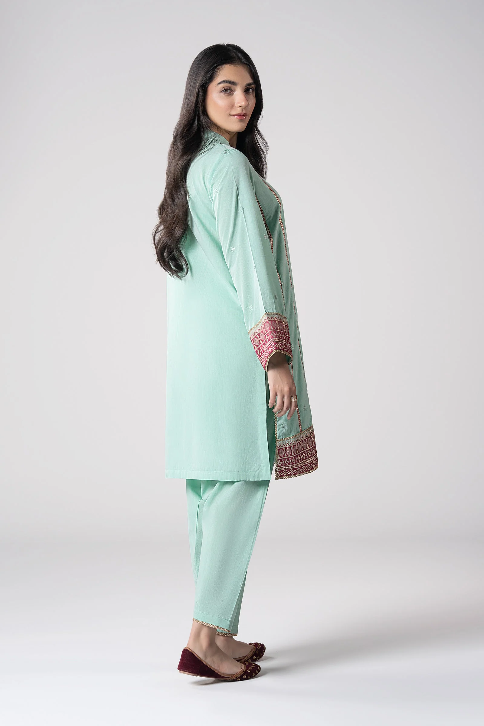 2 Pc Embroidered Two Tone Suit - Image 6