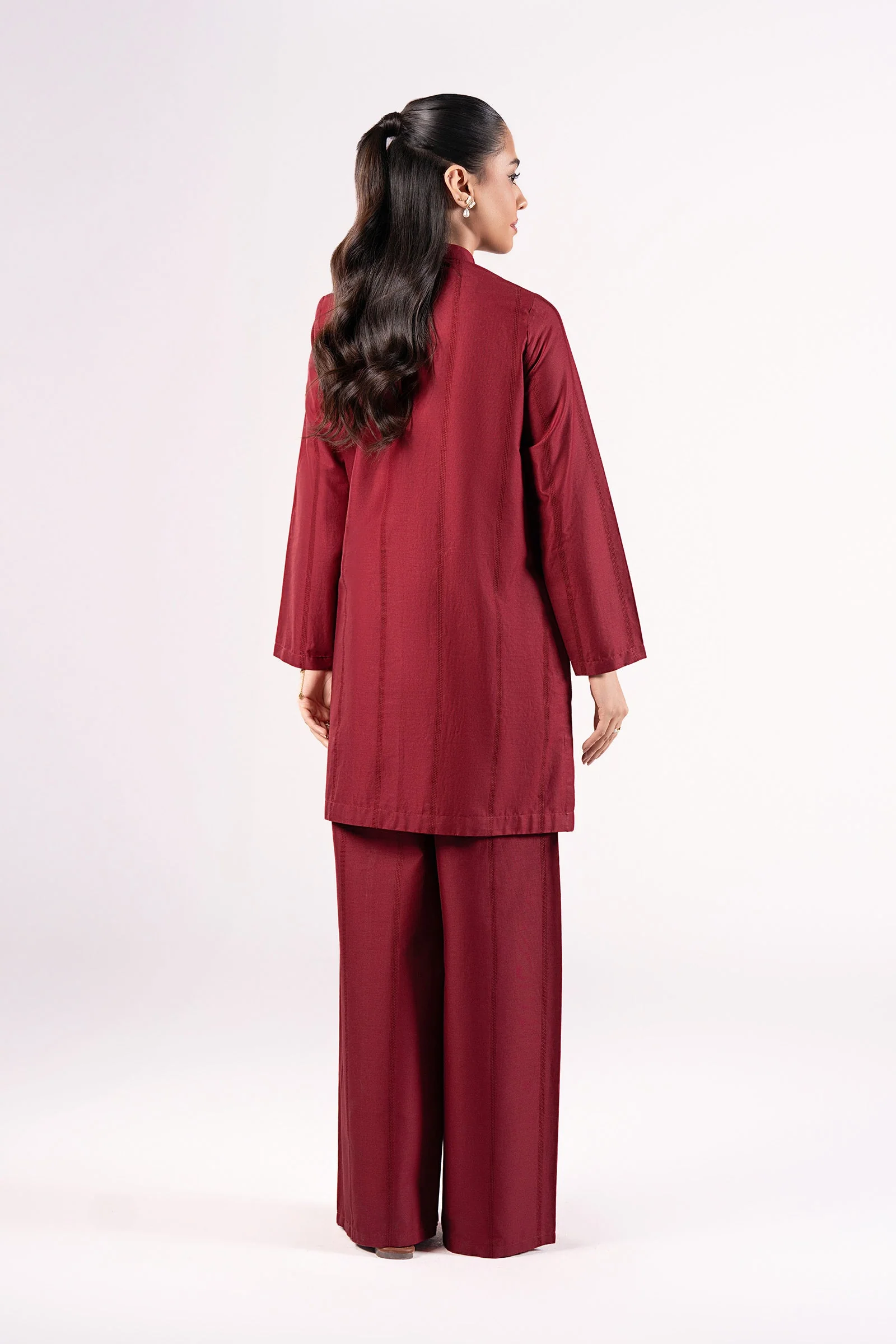 2 Pc Embroidered Textured Cotton Suit - Image 6