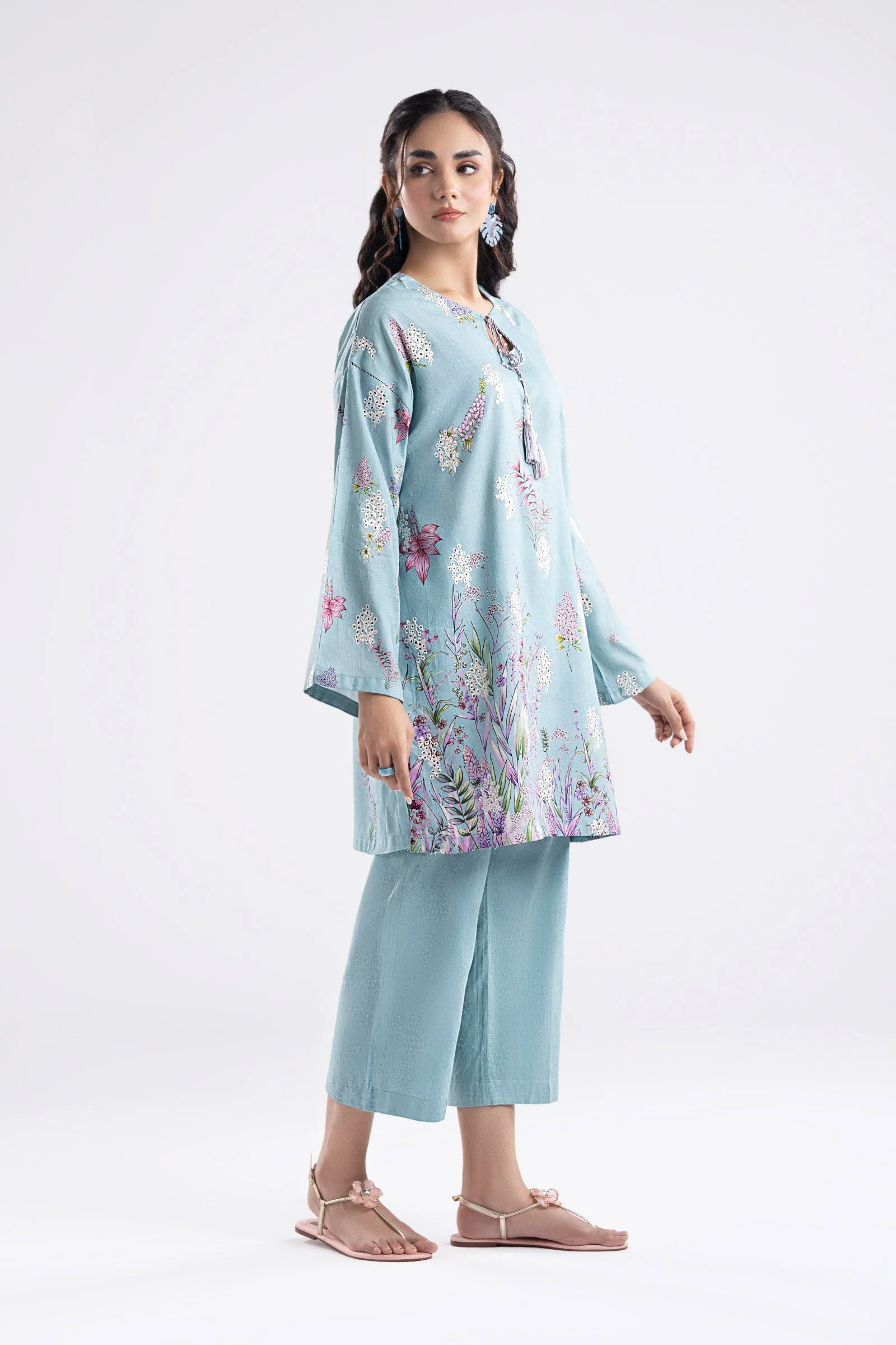2 Pc Embroidered Dobby Viscose Suit - Image 4