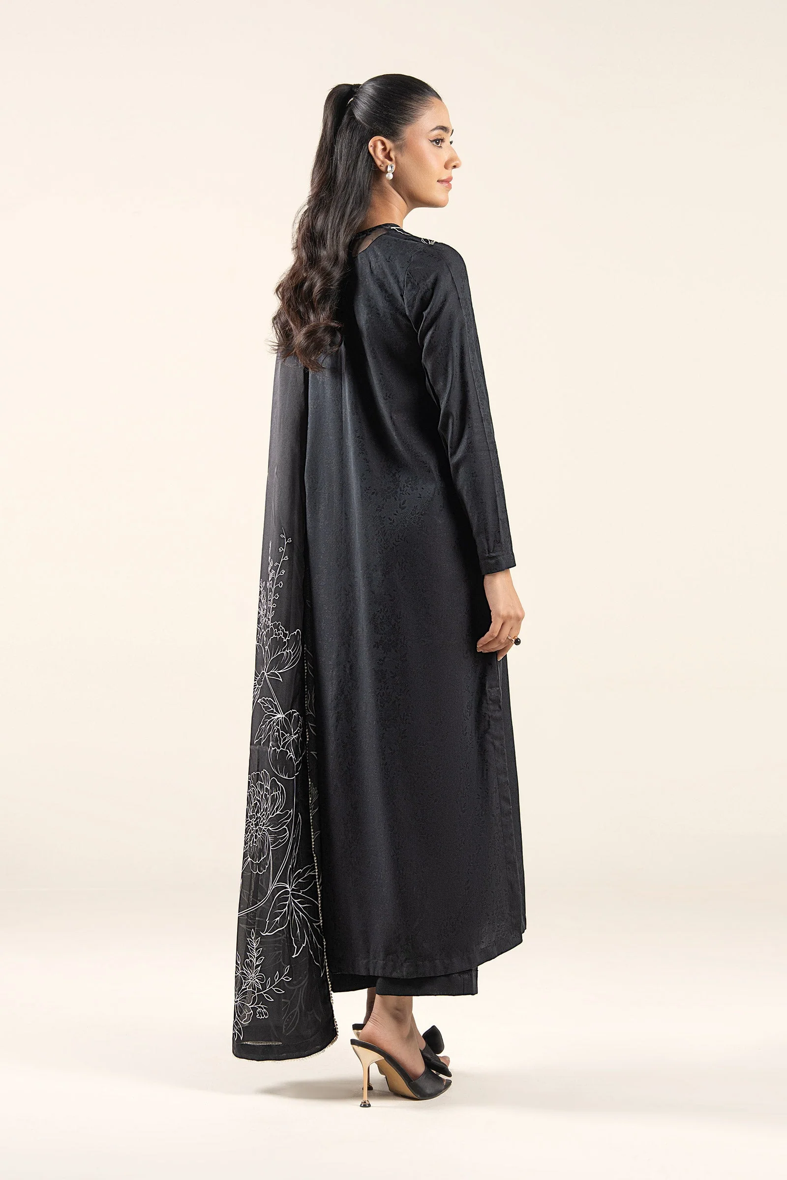 3 Pc Embroidered Dobby Viscose Suit - Image 6