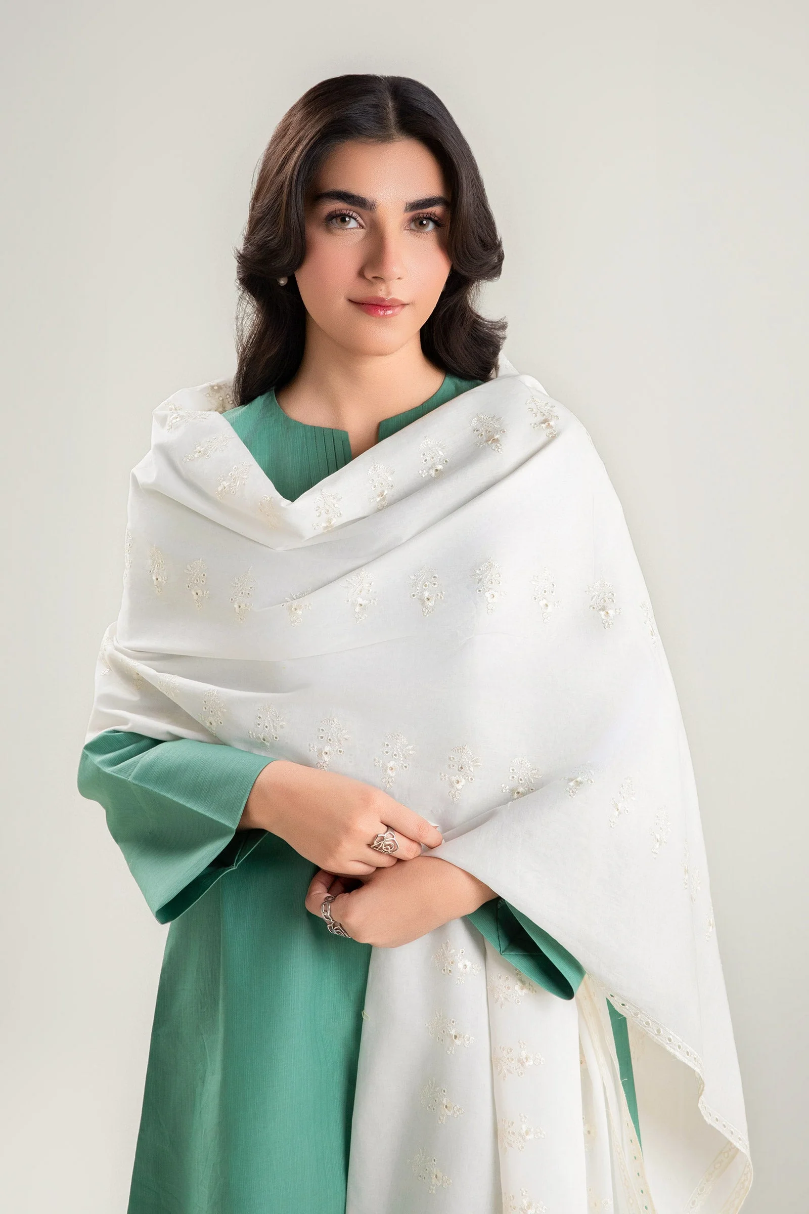 Embroidered Lawn Dupatta - Image 2