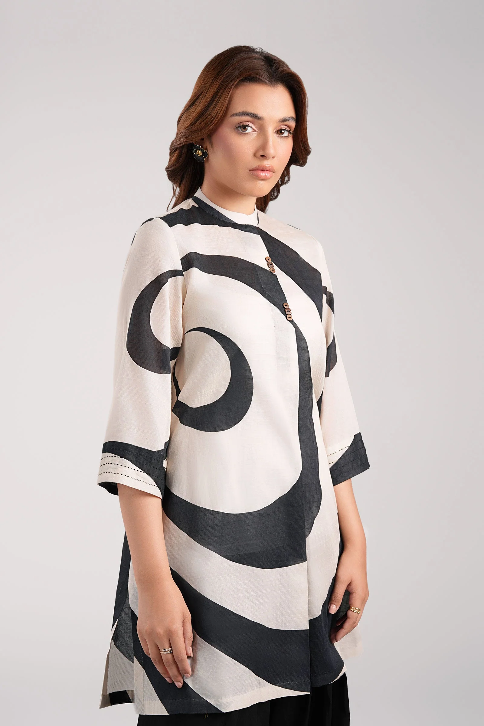 Printed Slub Lawn Shirt - Image 3