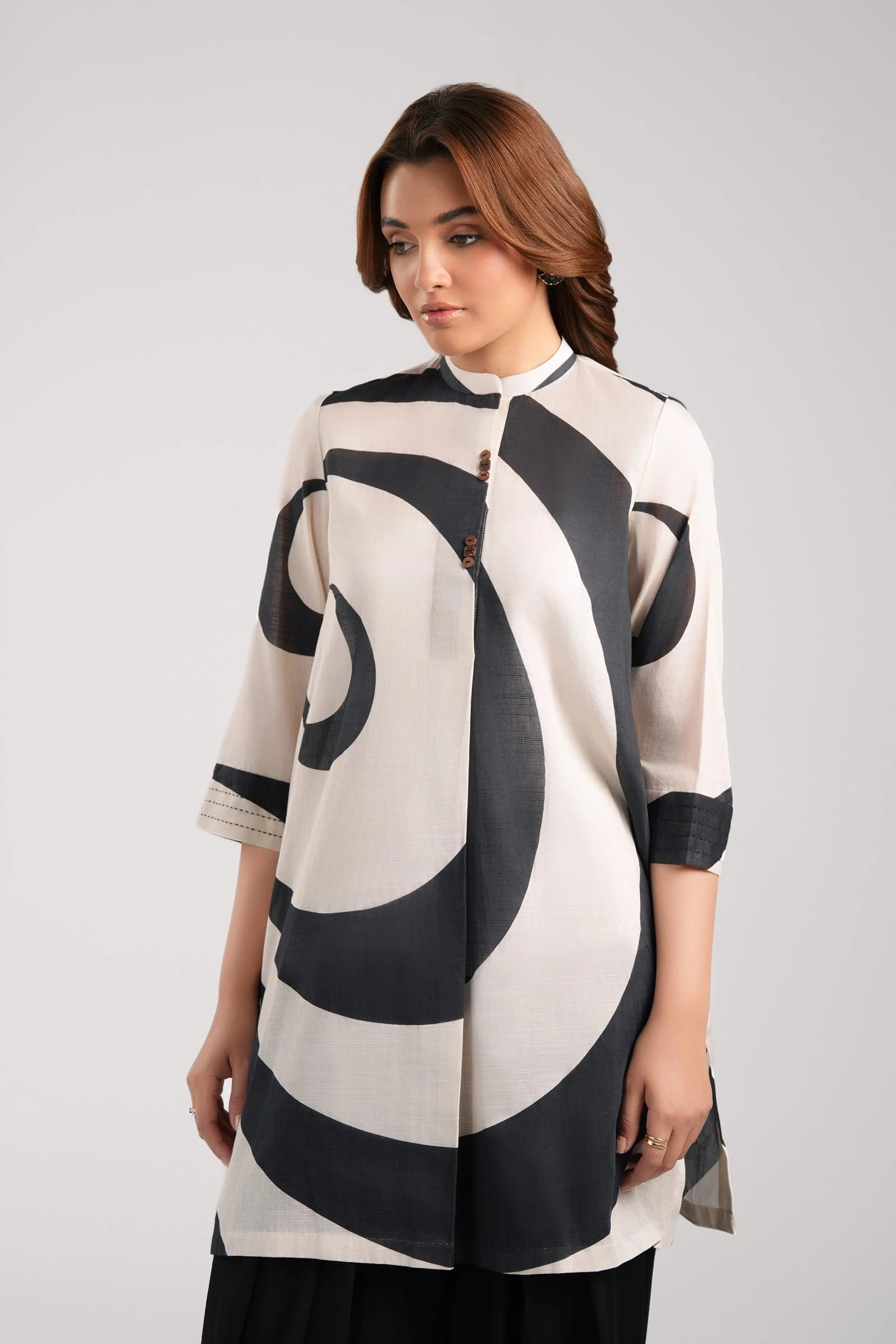 Printed Slub Lawn Shirt - Image 4
