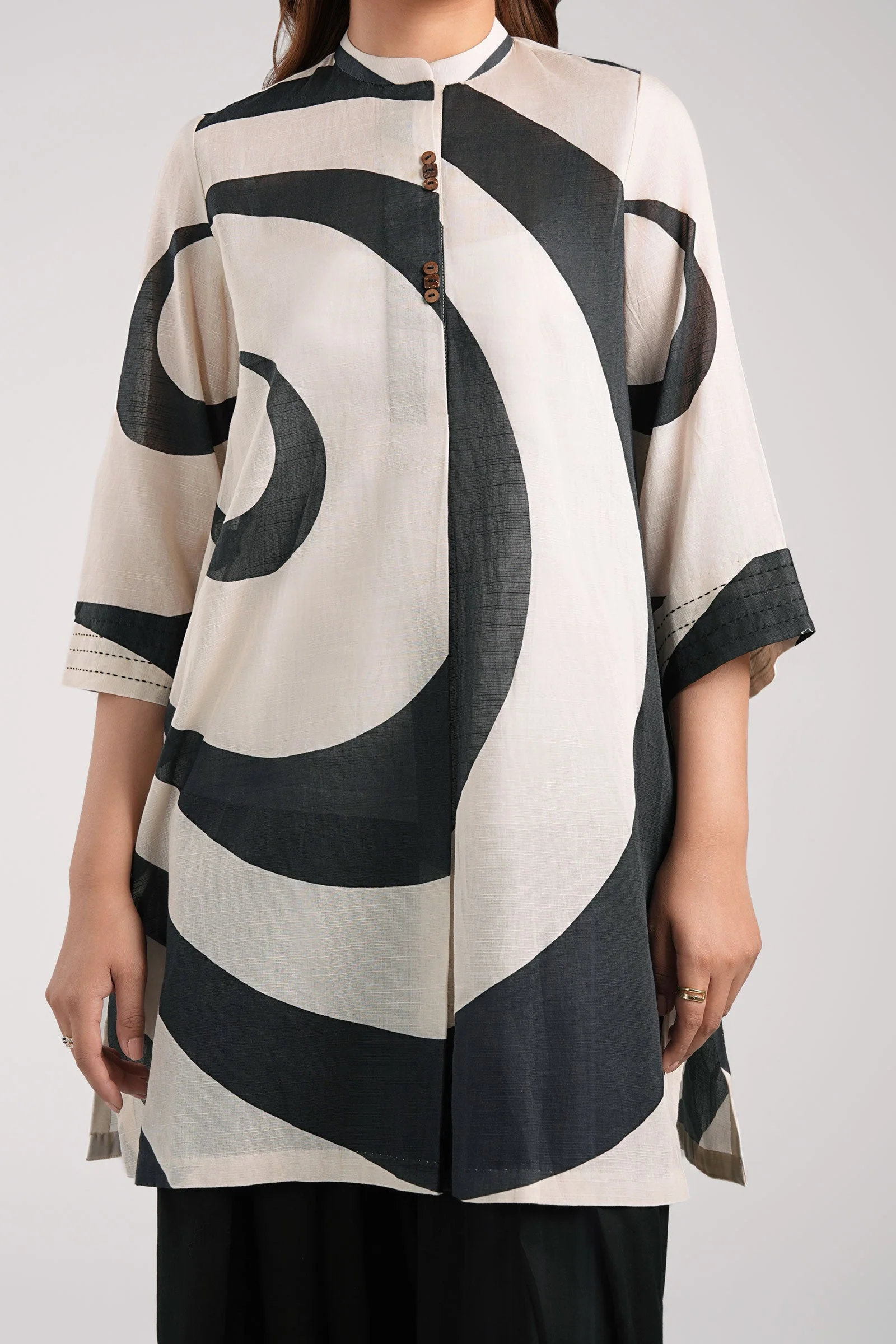 Printed Slub Lawn Shirt - Image 5