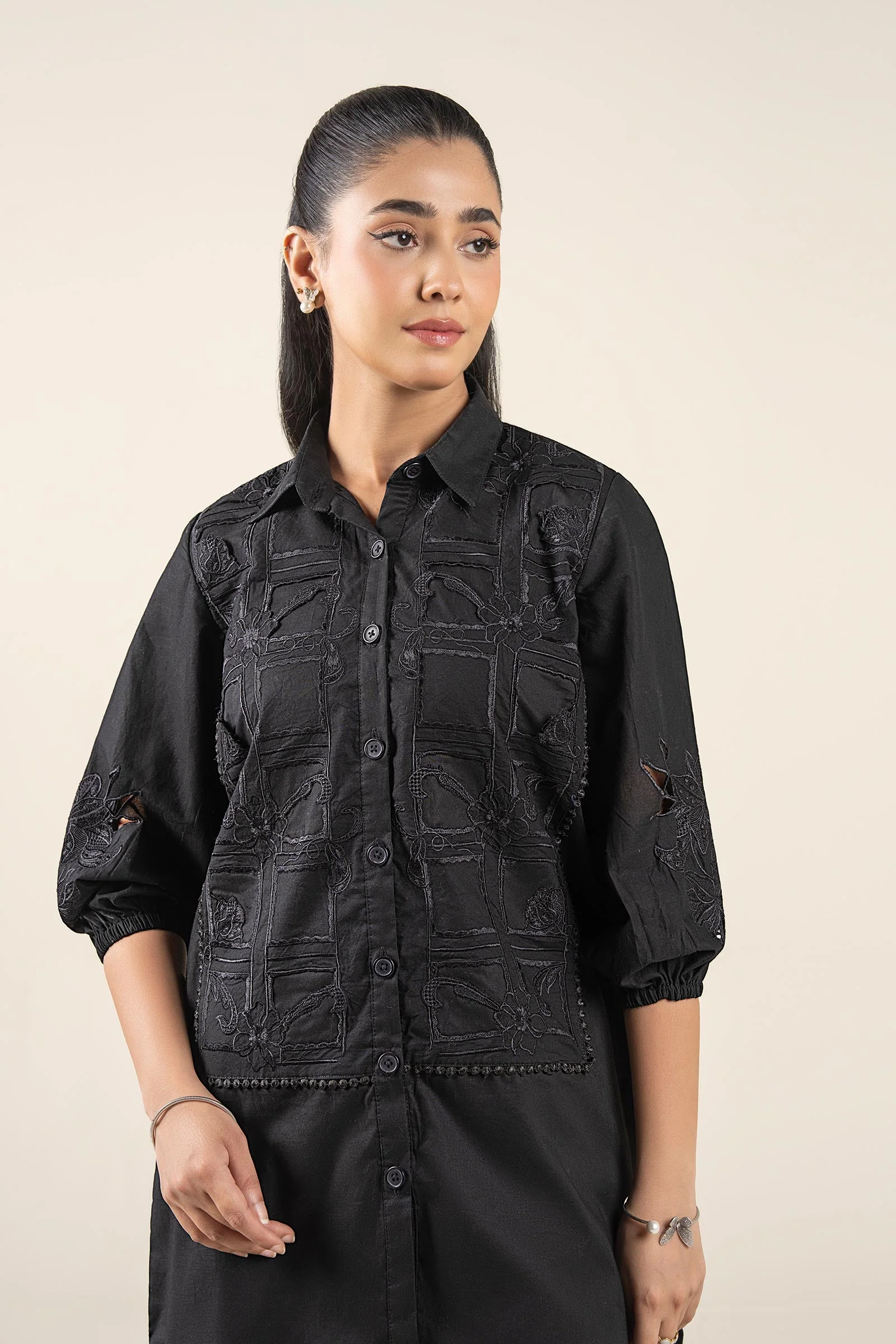 2 Pc Embroidered Cambric Suit - Image 2