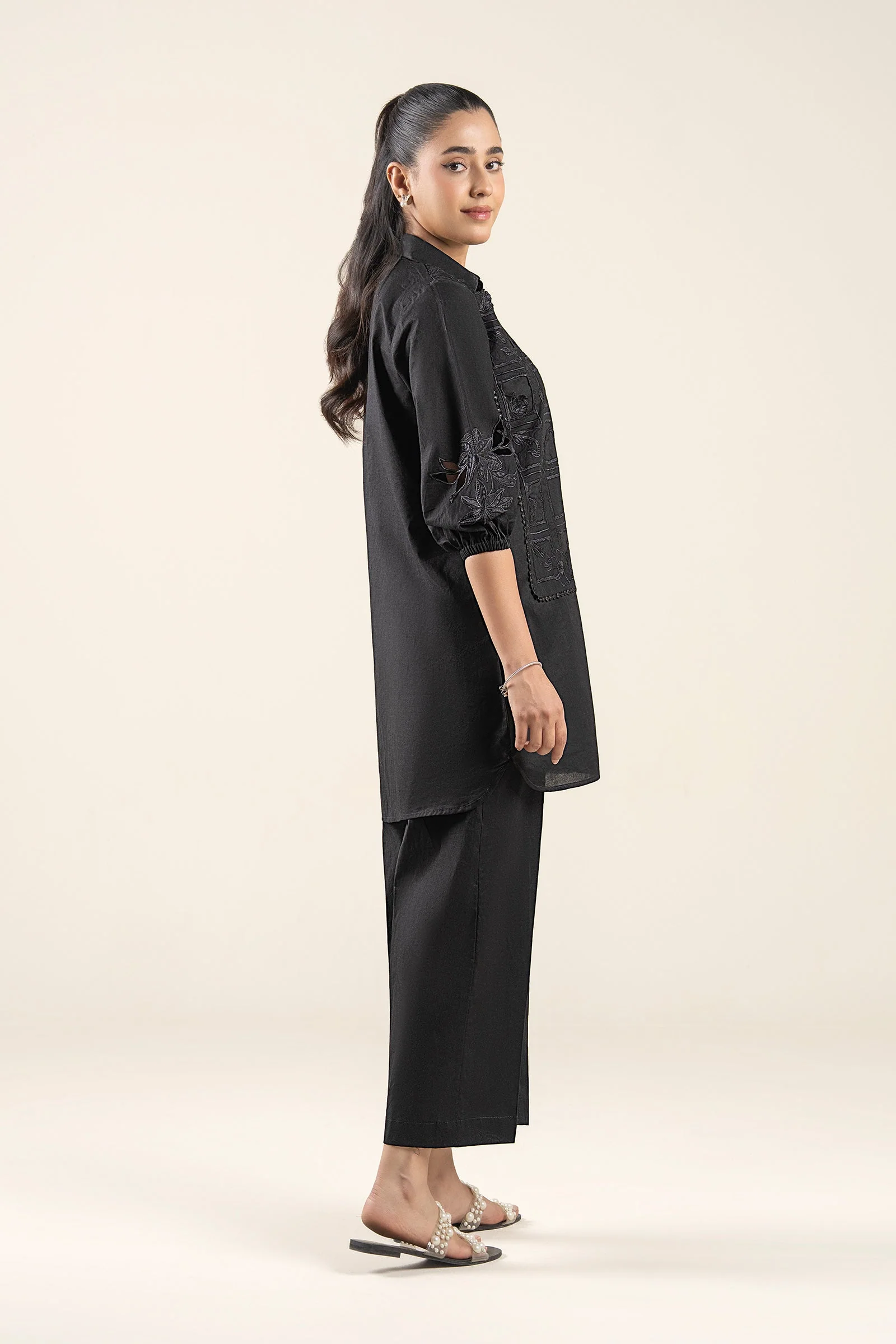 2 Pc Embroidered Cambric Suit - Image 4
