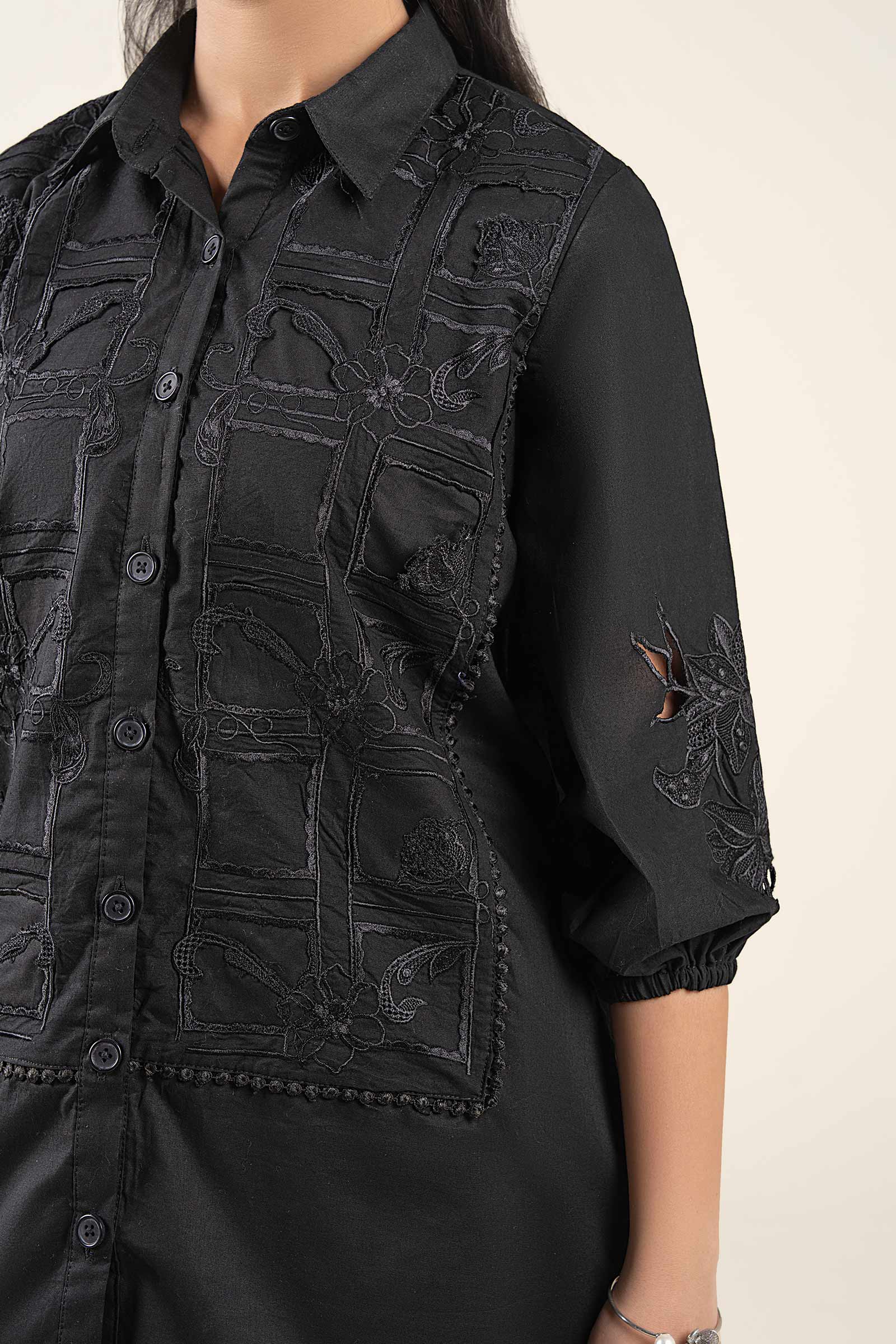 2 Pc Embroidered Cambric Suit - Image 5