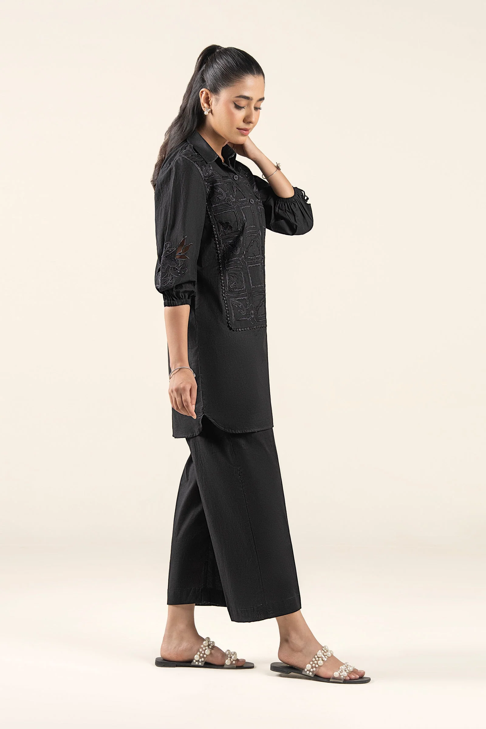 2 Pc Embroidered Cambric Suit - Image 6