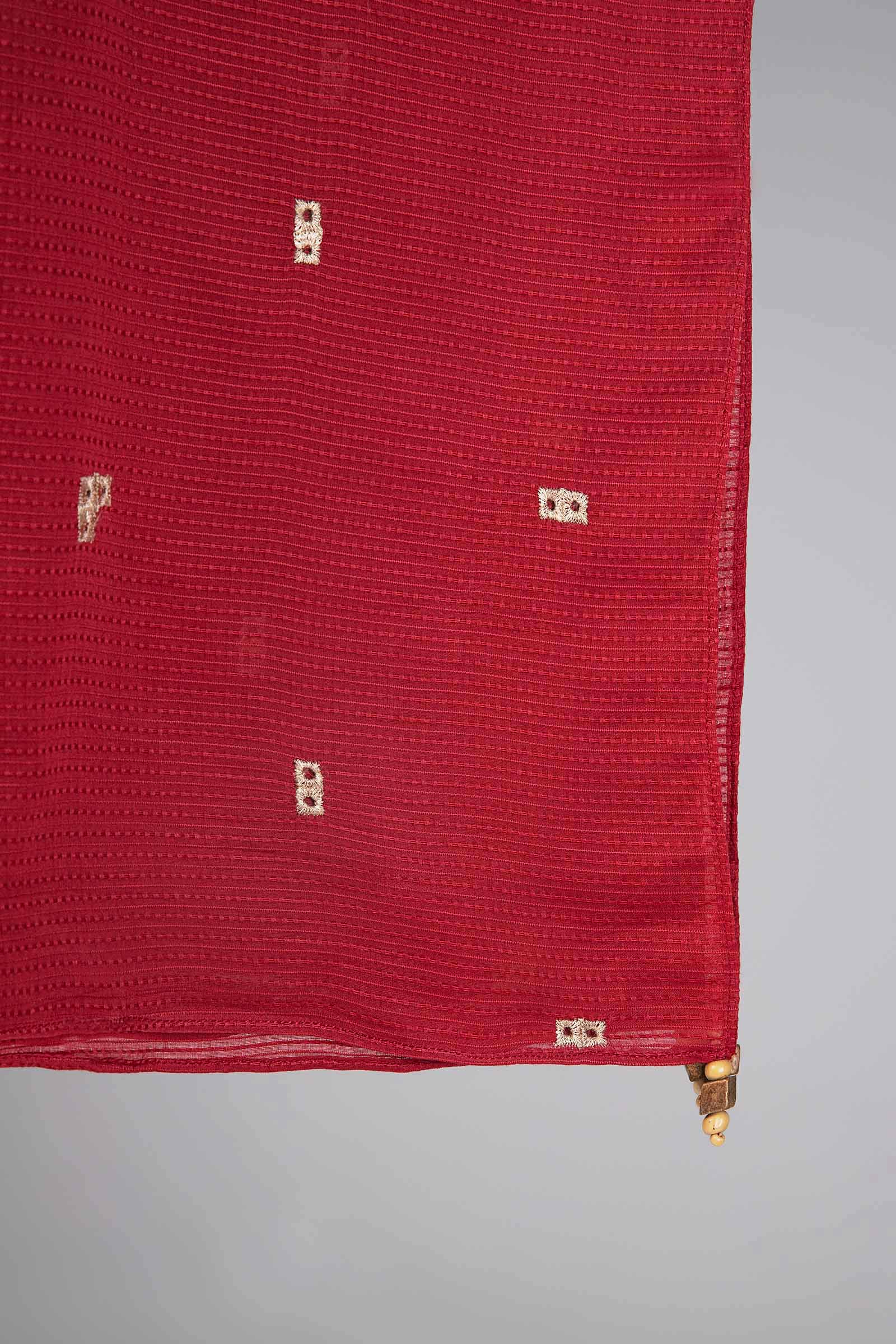 Embroidered Textured Voile Dupatta - Image 3