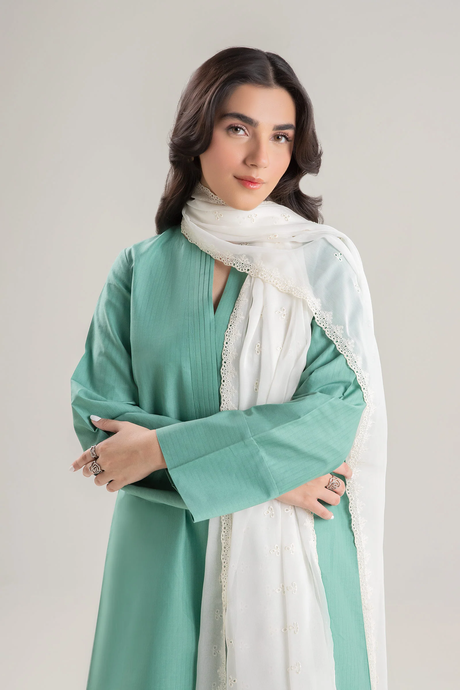 Embroidered Chiffon Dupatta