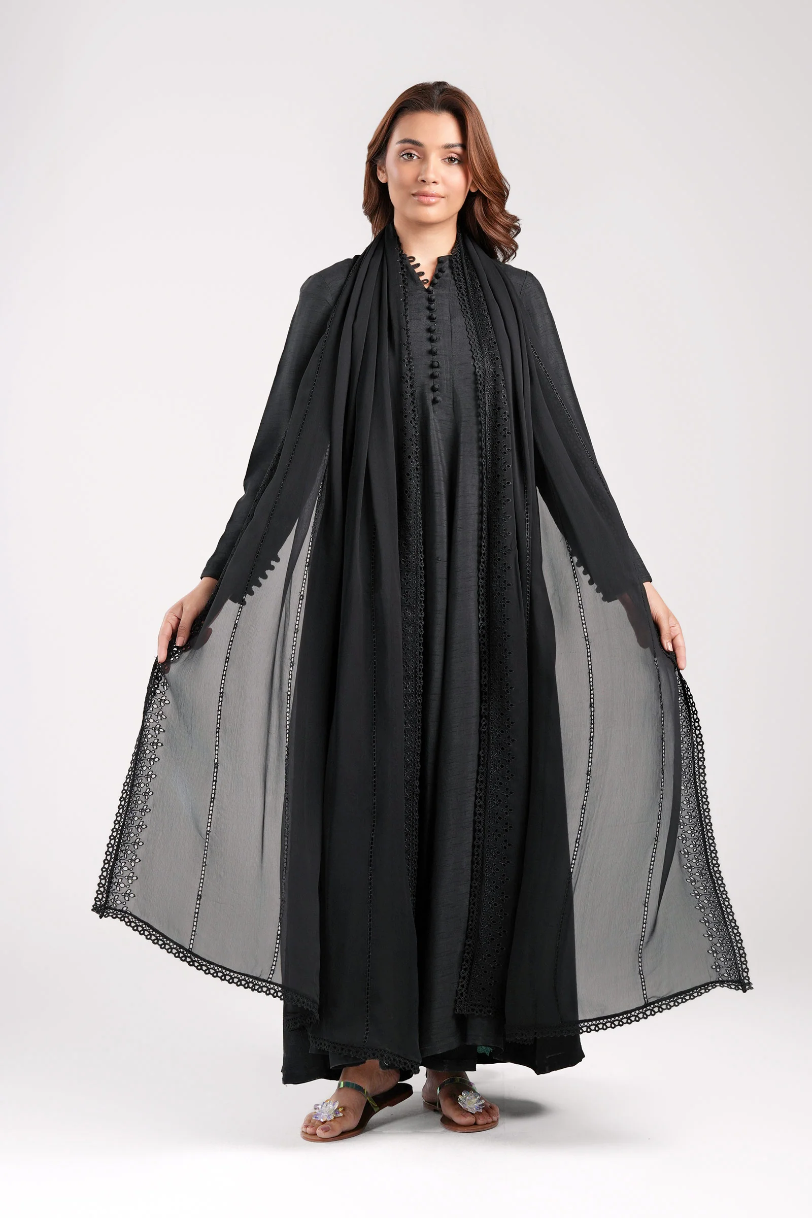 Embroidered Chiffon Dupatta